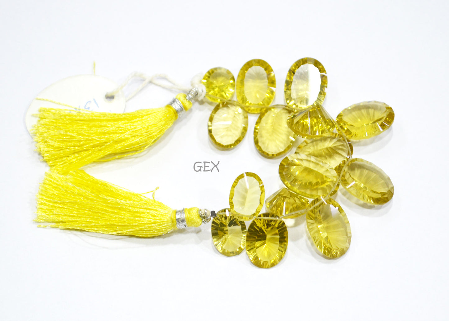 Lemon Quartz Concave Cut Oval Shape Beads , Lemon Quartz Concave Cut Briolettes , 10x12 - 13x18 mm , 4 Inches , BL-2690