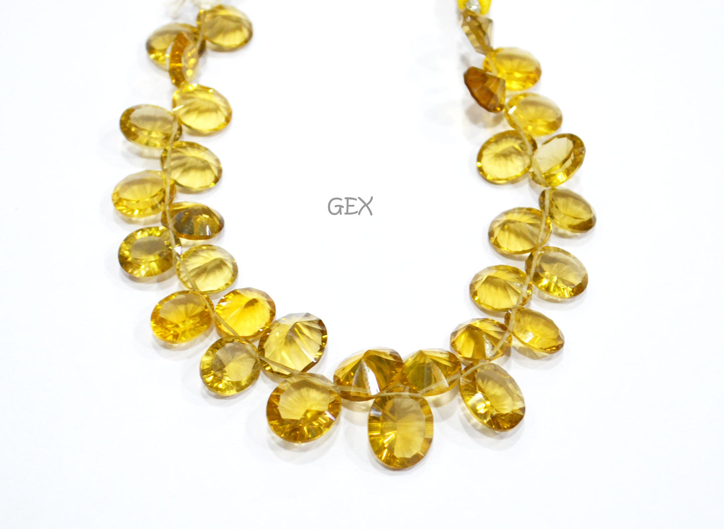 Beer Quartz Concave Cut Oval Shape Beads , Beer Quartz Concave Cut Briolettes , 8x10 - 10x12 mm , 6.50 Inches , BL-2693