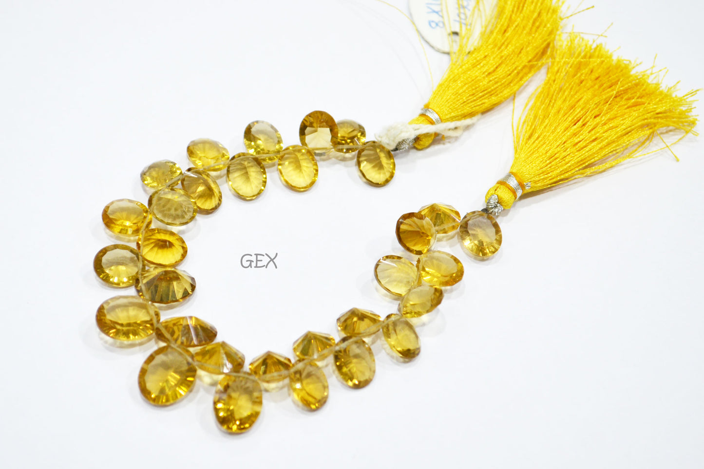 Beer Quartz Concave Cut Oval Shape Beads , Beer Quartz Concave Cut Briolettes , 8x10 - 10x12 mm , 6.50 Inches , BL-2693