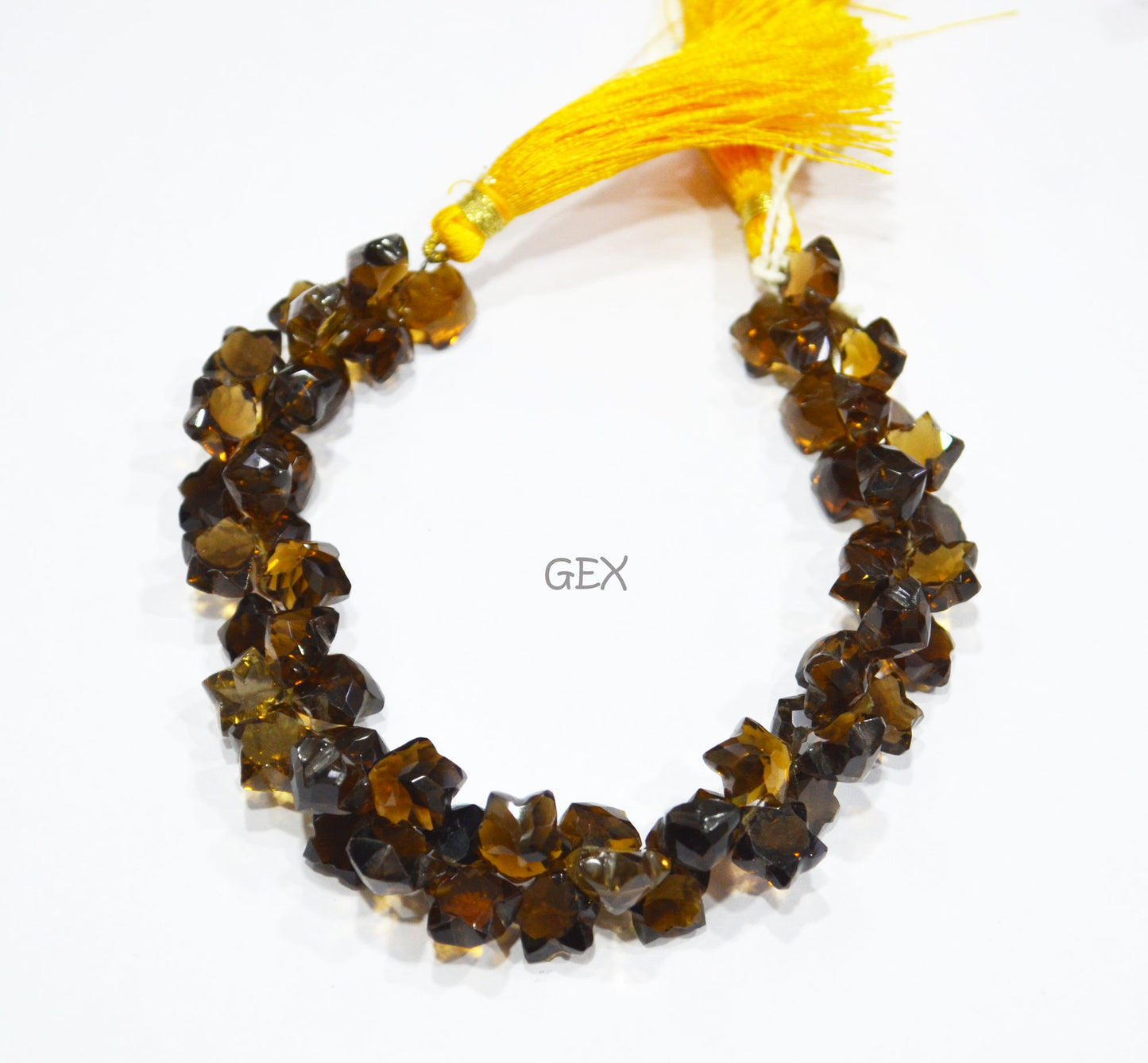 Beer Quartz Faceted Star Shape Beads , 7 - 10 mm , 8 Inches , BL-2696