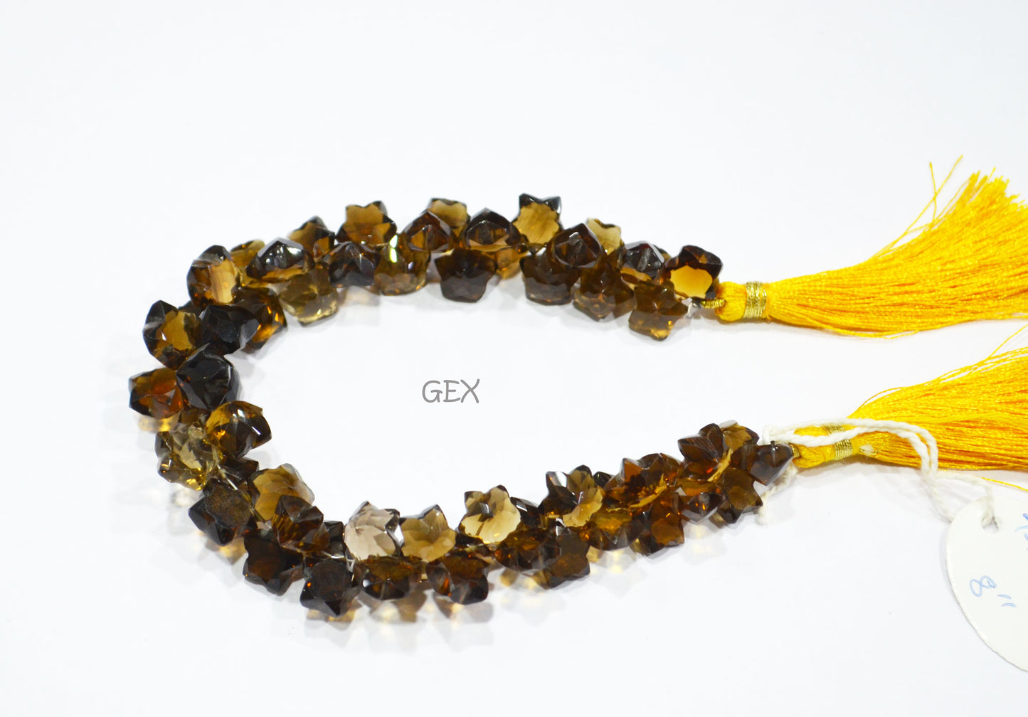 Beer Quartz Faceted Star Shape Beads , 7 - 10 mm , 8 Inches , BL-2696