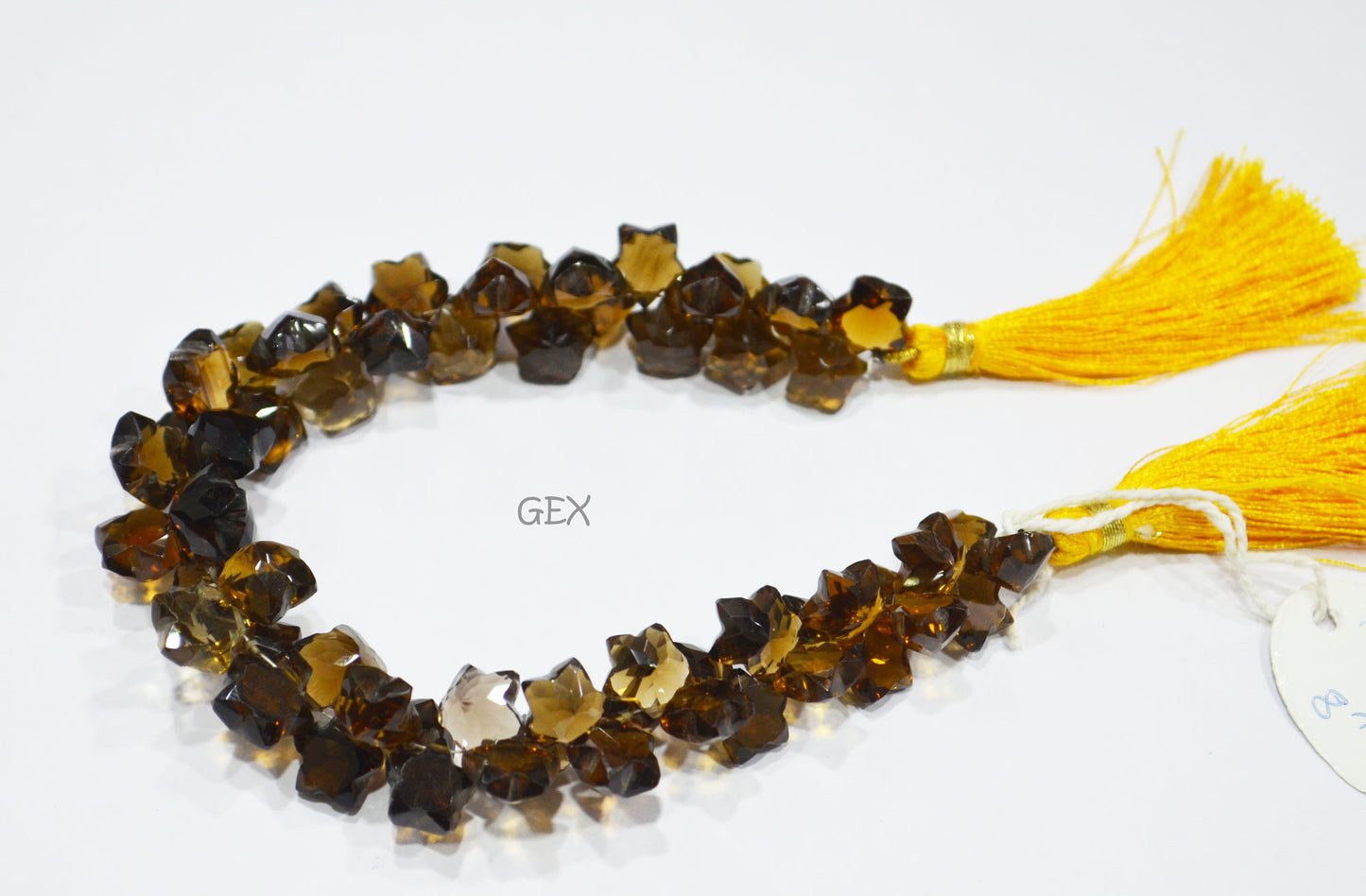 Beer Quartz Faceted Star Shape Beads , 7 - 10 mm , 8 Inches , BL-2696