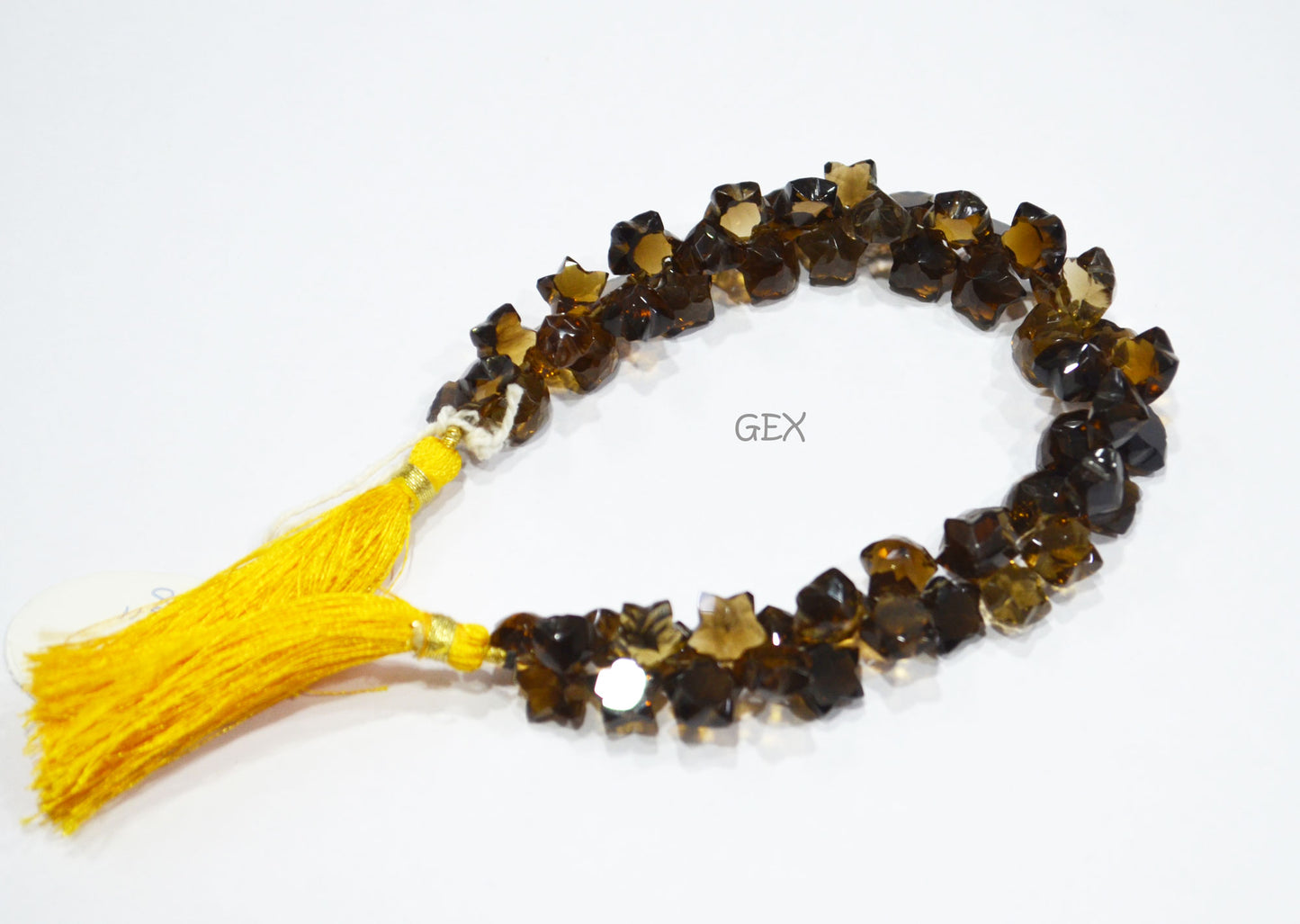 Beer Quartz Faceted Star Shape Beads , 7 - 10 mm , 8 Inches , BL-2696