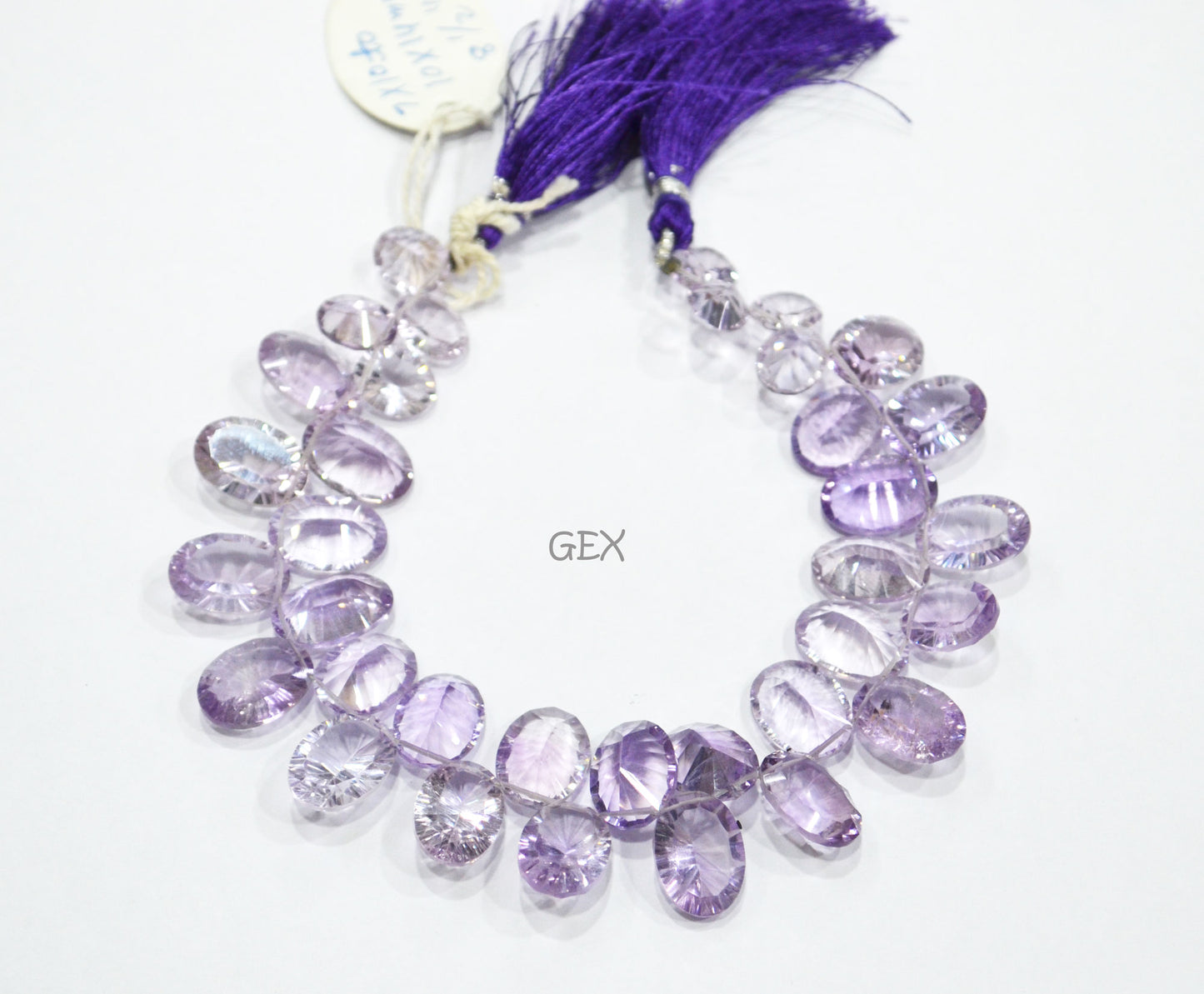 Pink Amethyst Concave Cut Oval Shape Beads , 7x10 - 10x14 mm , 8.5 Inches , BL-2701