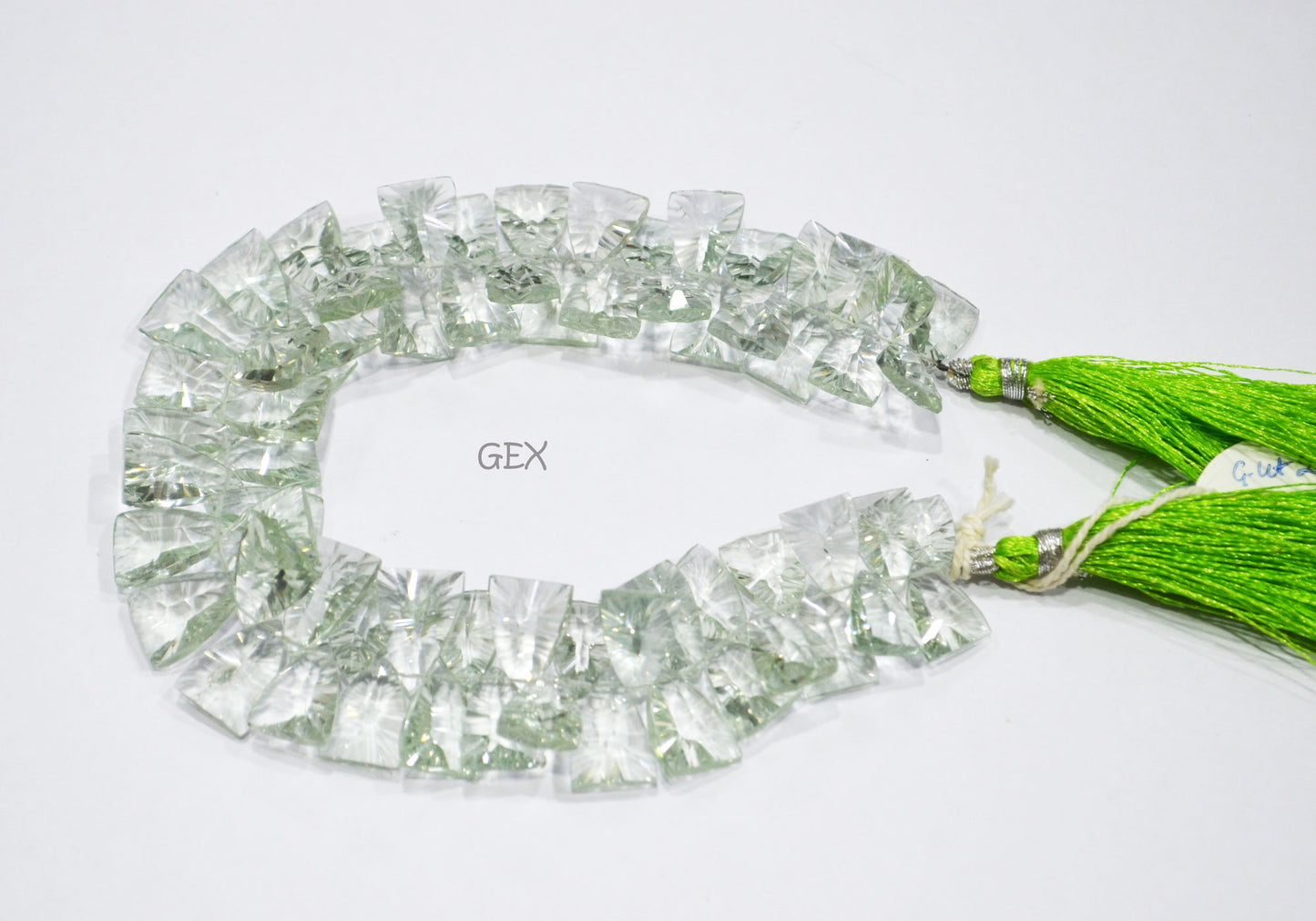 Green Amethyst Concave Cut Nail Shape Beads , 10x14 - 10x15 mm , 9 Inches , BL-2707