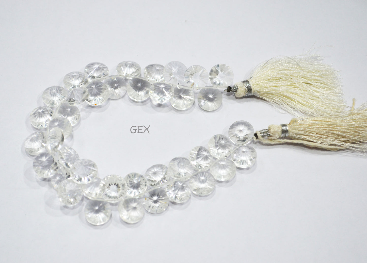 Crystal Concave Cut Coin Shape Beads , 10 mm , 8 Inches , BL-2714
