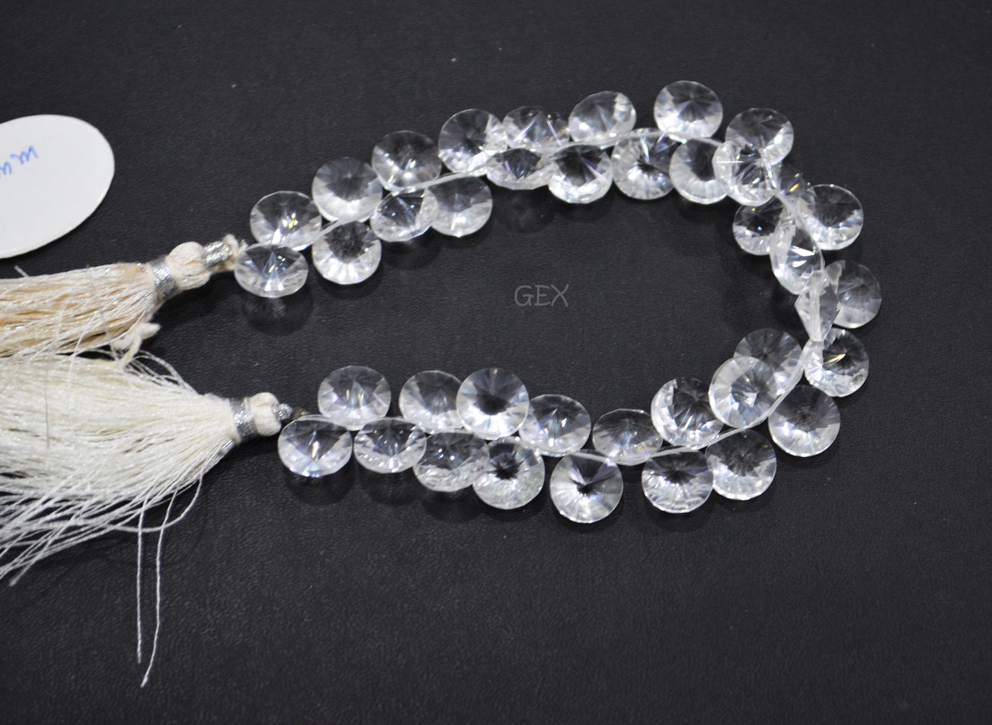 Crystal Concave Cut Coin Shape Beads , 10 mm , 8 Inches , BL-2714