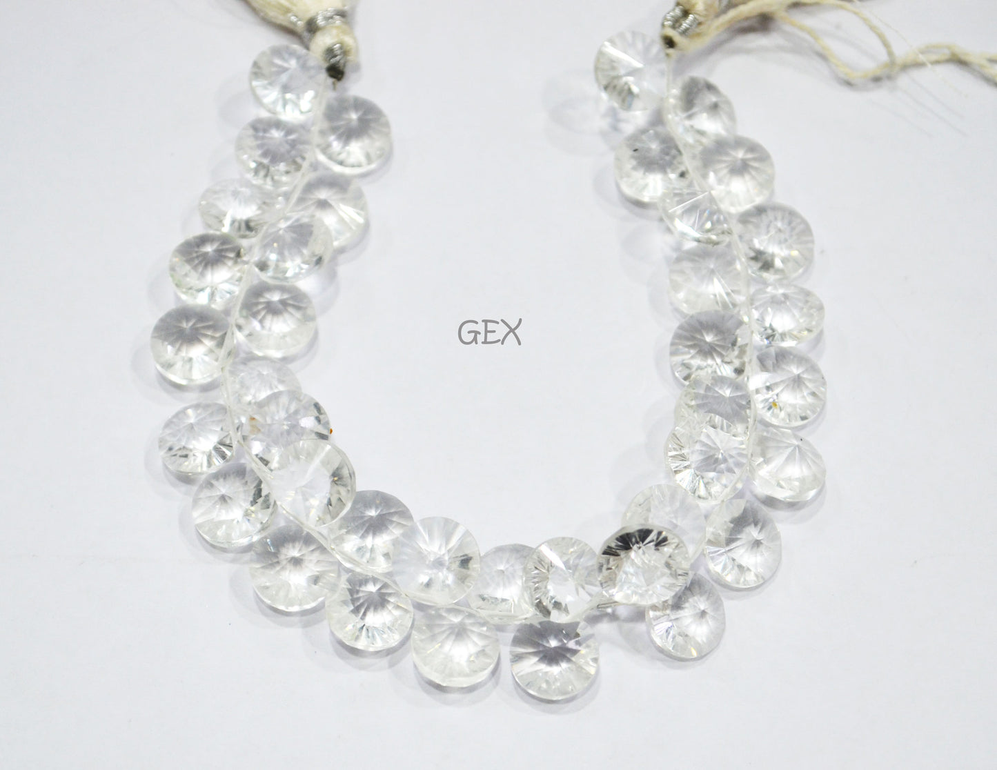 Crystal Concave Cut Coin Shape Beads , 10 mm , 8 Inches , BL-2714