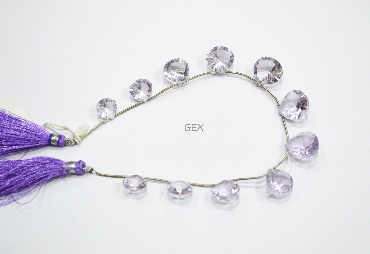 Pink Amethyst Concave Cut Heart Shape Beads , 10x10 - 15.50x15.50 mm , 8 Inches , BL-2719