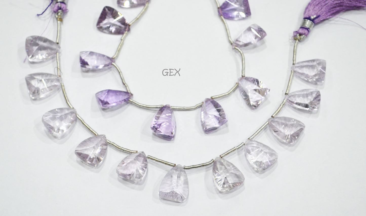 Pink Amethyst Concave Cut Nail Shape Beads , 12x16 mm , 7 Inches , BL-2727