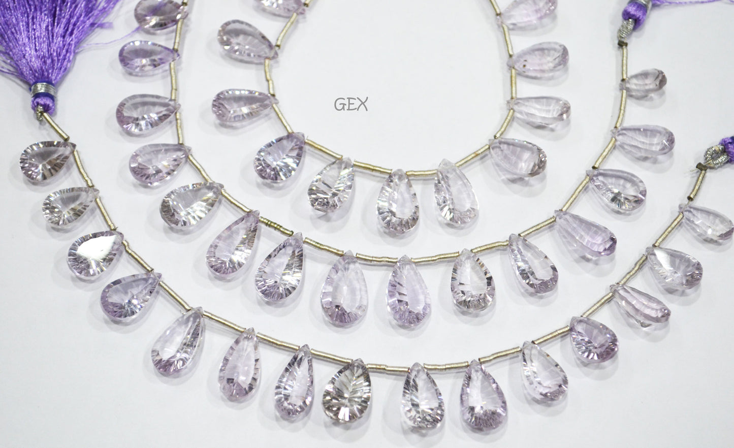 Pink Amethyst Concave Cut Pear Shape Beads , 7x10 - 10x16 mm , 7 Inches , BL-2730