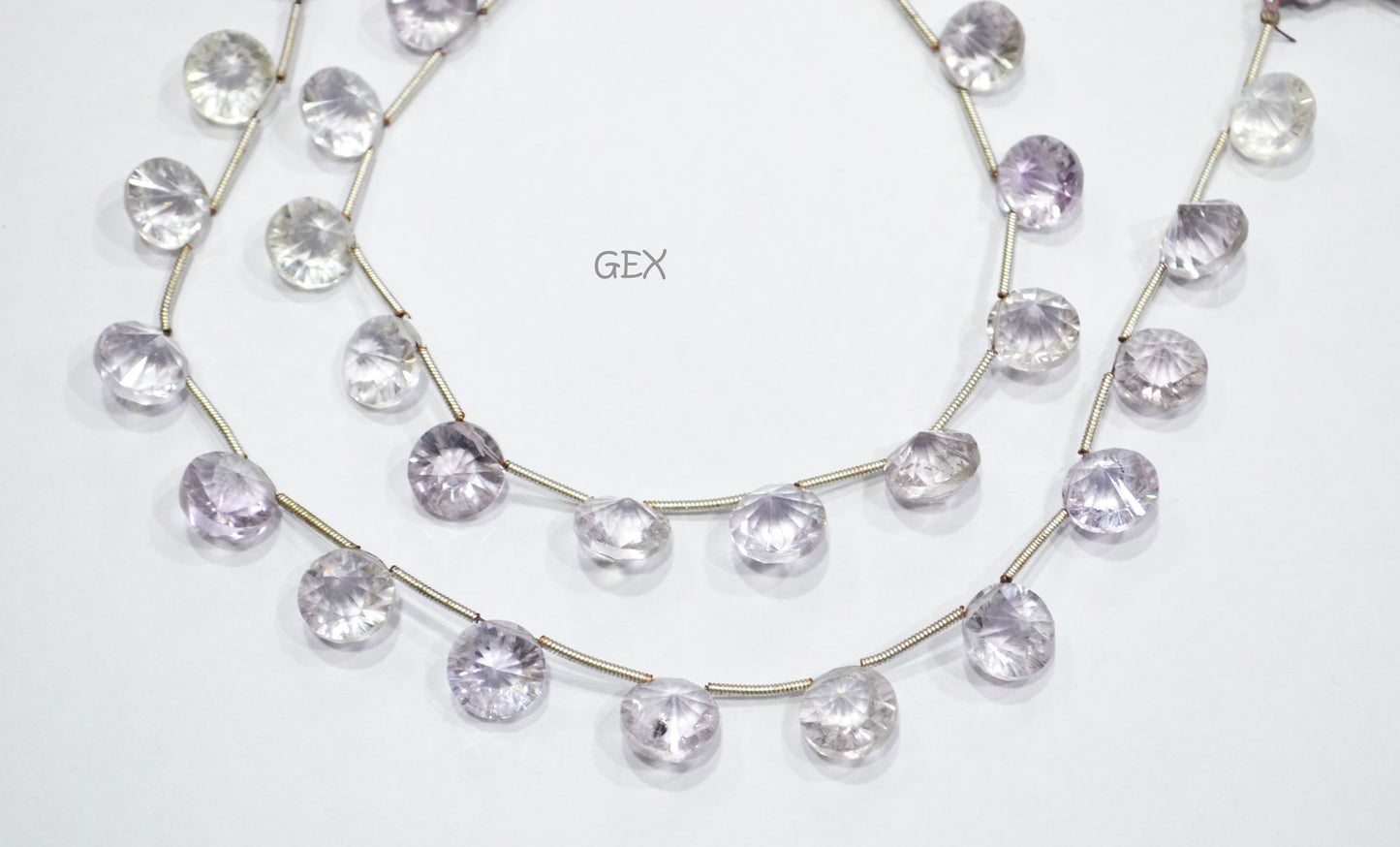 Pink Amethyst Concave Cut Coin Shape Beads , 10 mm , 8 Inches , BL-2733