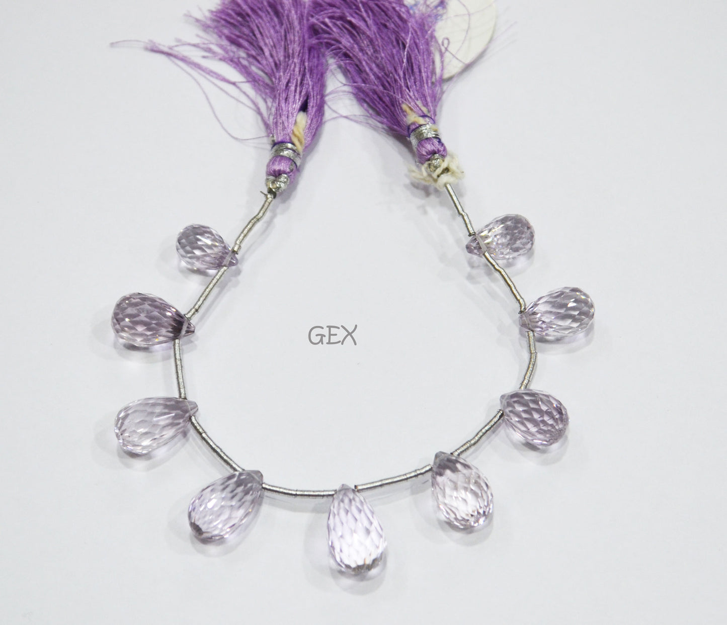 Pink Amethyst Faceted Tear Drops Shape Beads , 8x13 - 11x18 mm , 6 Inches , BL-2737