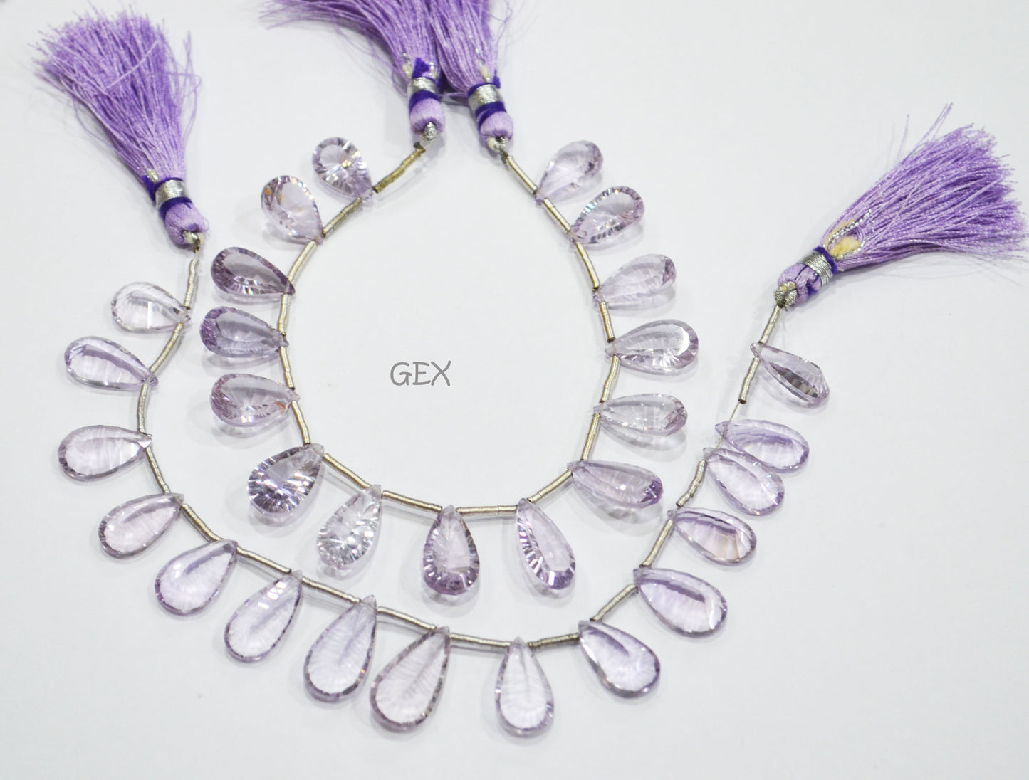 Pink Amethyst Concave Cut Pear Shape Beads , 8x12 - 10x20 mm , 7 Inches , BL-2741