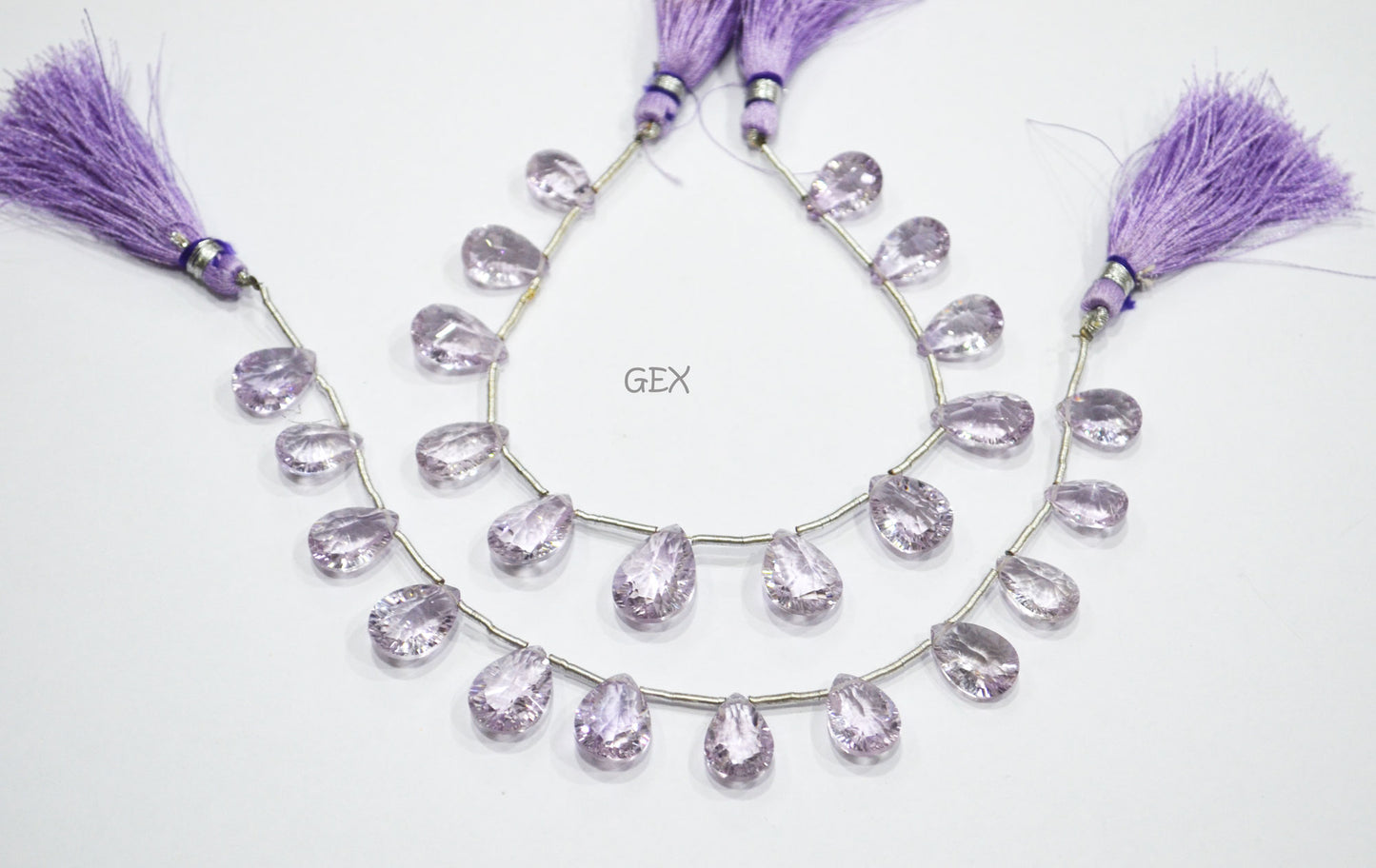 Pink Amethyst Concave Cut Pear Shape Beads , 9x12 - 11x16 mm , 7 Inches , BL-2747