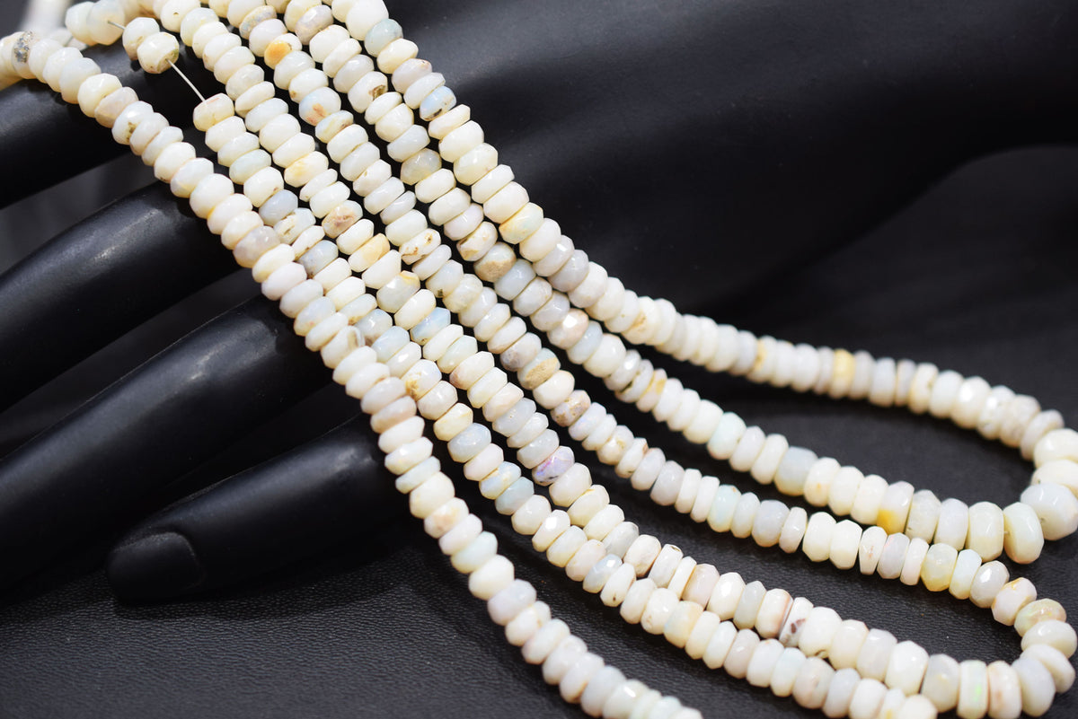 Natural Australian Opal Rondelle Faceted Beads ,Australian Opal Strands, 4.00 to 7.00 mm, 17 inches , BL-5177