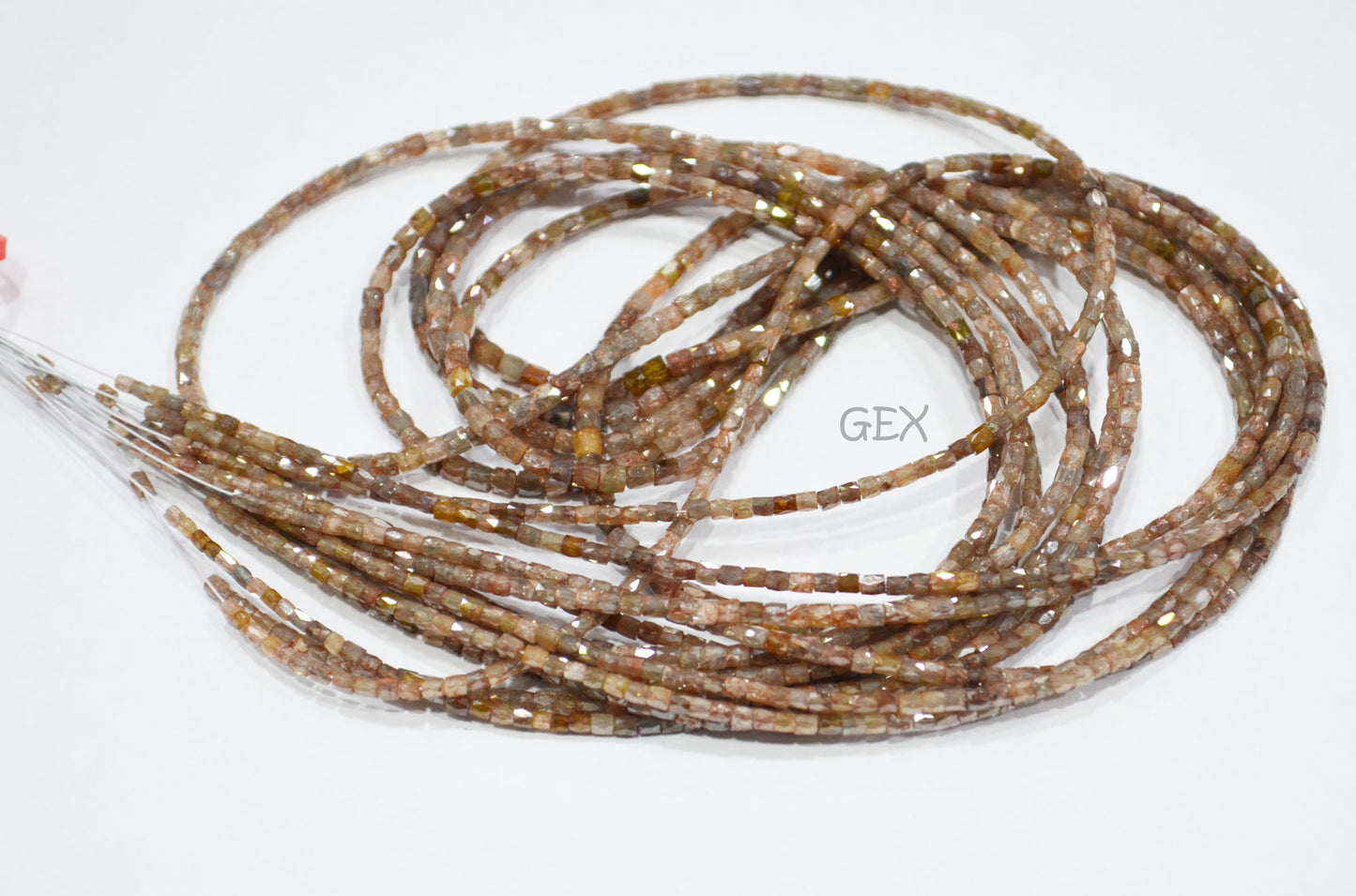 Red Diamond Fancy Snake Finish Box Shape Beads , Red Diamond Box Shape Faceted Beads , 1.25x1.50 mm 15 Inches , DD-001