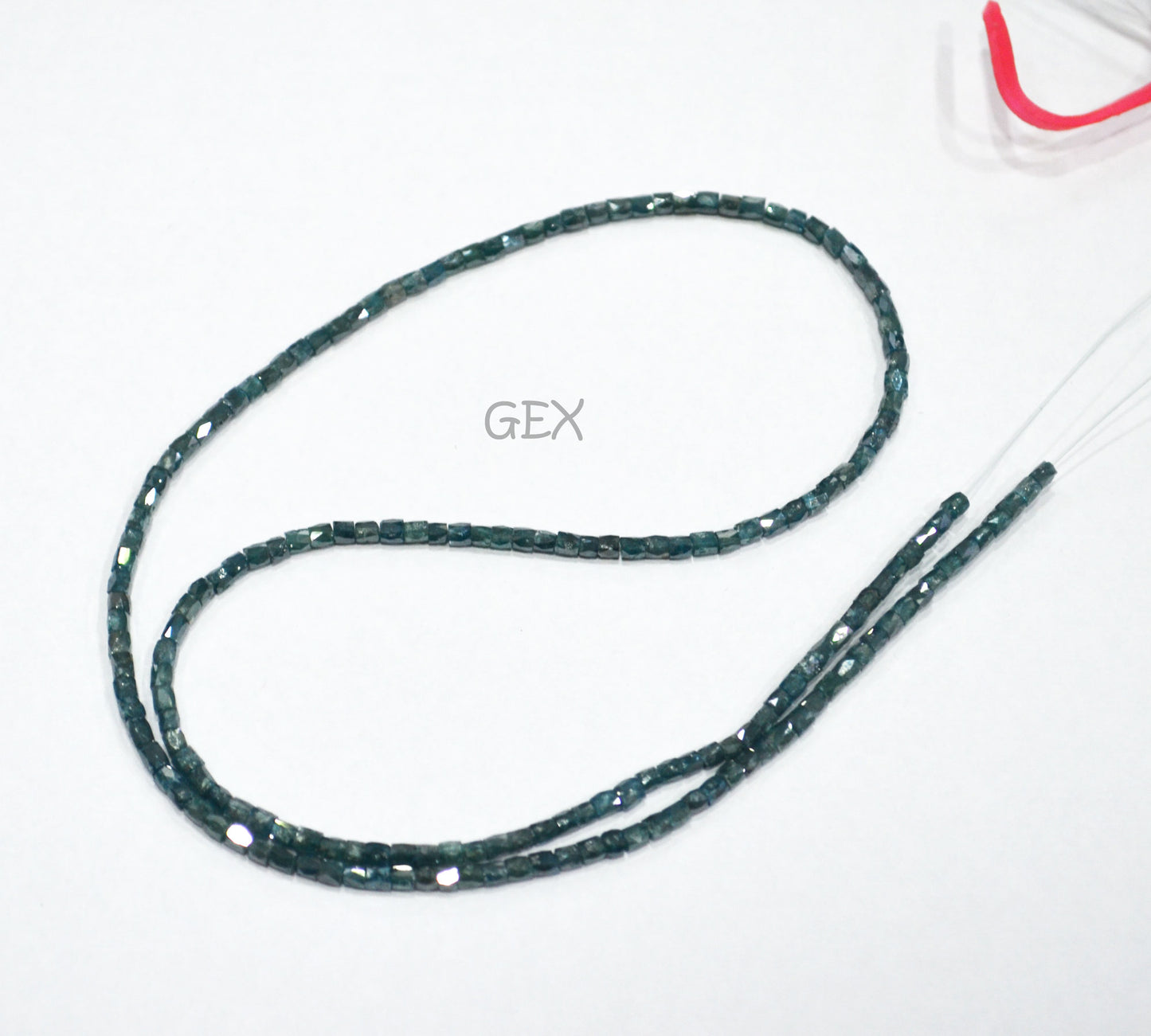Teal Blue Diamond Fancy Snake Finish Box Shape Beads , Teal Blue Diamond Box Shape Faceted Beads , 1x1.50 - 2x2.25 mm 14.5 Inches , DD-002