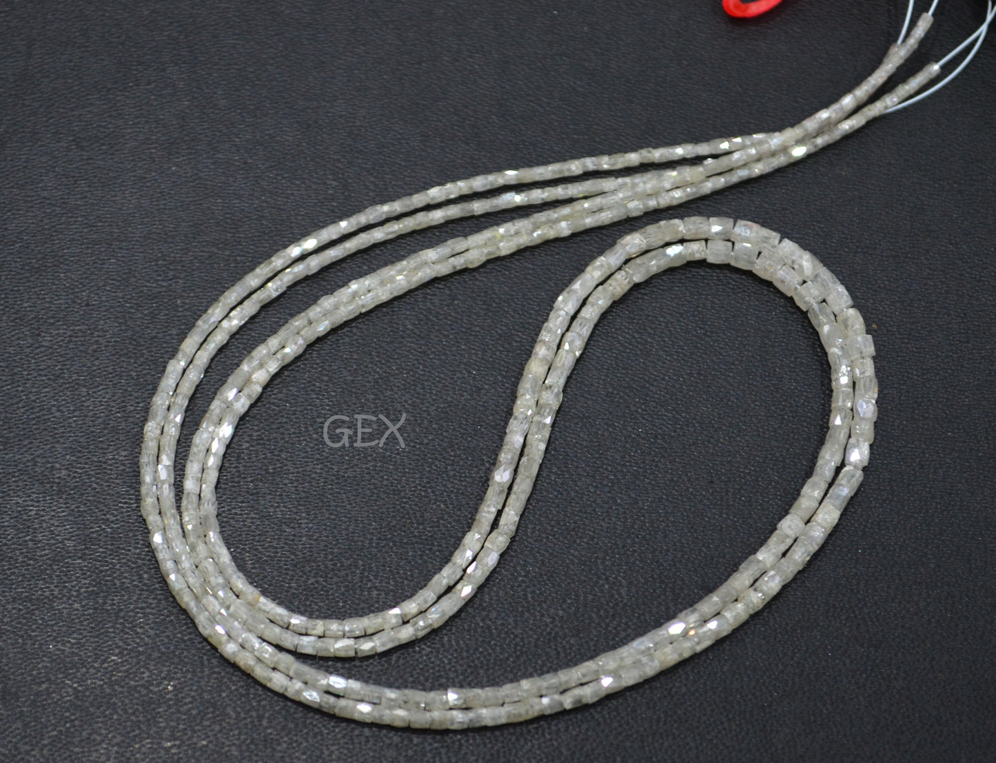White Diamond Fancy Snake Finish Box Shape Beads , White Diamond Box Shape Faceted Beads , 1.25x1.50 - 1.50x2 mm 15 Inches , DD-003