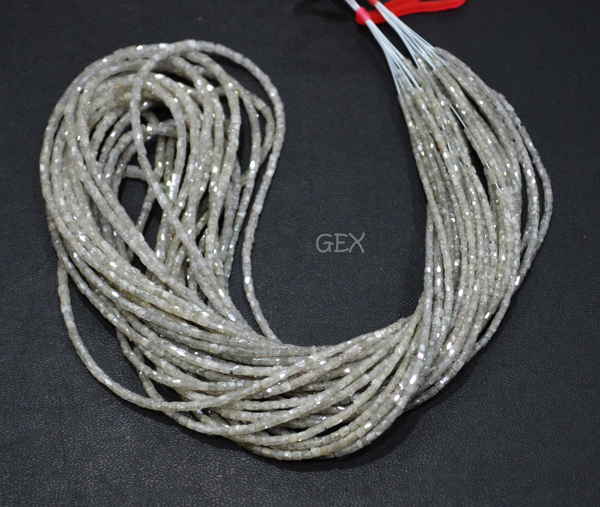 White Diamond Fancy Snake Finish Box Shape Beads , White Diamond Box Shape Faceted Beads , 1.25x1.50 - 1.50x2 mm 15 Inches , DD-003