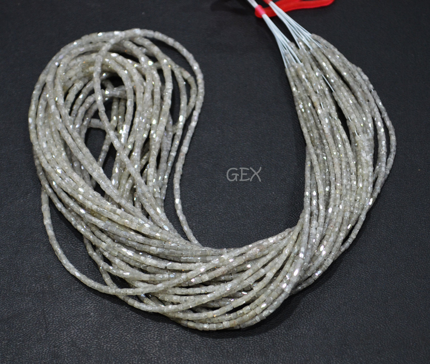 White Diamond Fancy Snake Finish Box Shape Beads , White Diamond Box Shape Faceted Beads , 1.25x1.50 - 1.50x2 mm 15 Inches , DD-003