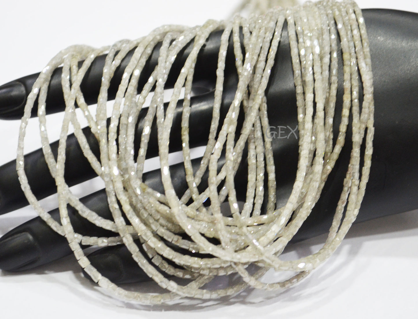 White Diamond Fancy Snake Finish Box Shape Beads , White Diamond Box Shape Faceted Beads , 1.25x1.50 - 1.50x2 mm 15 Inches , DD-003