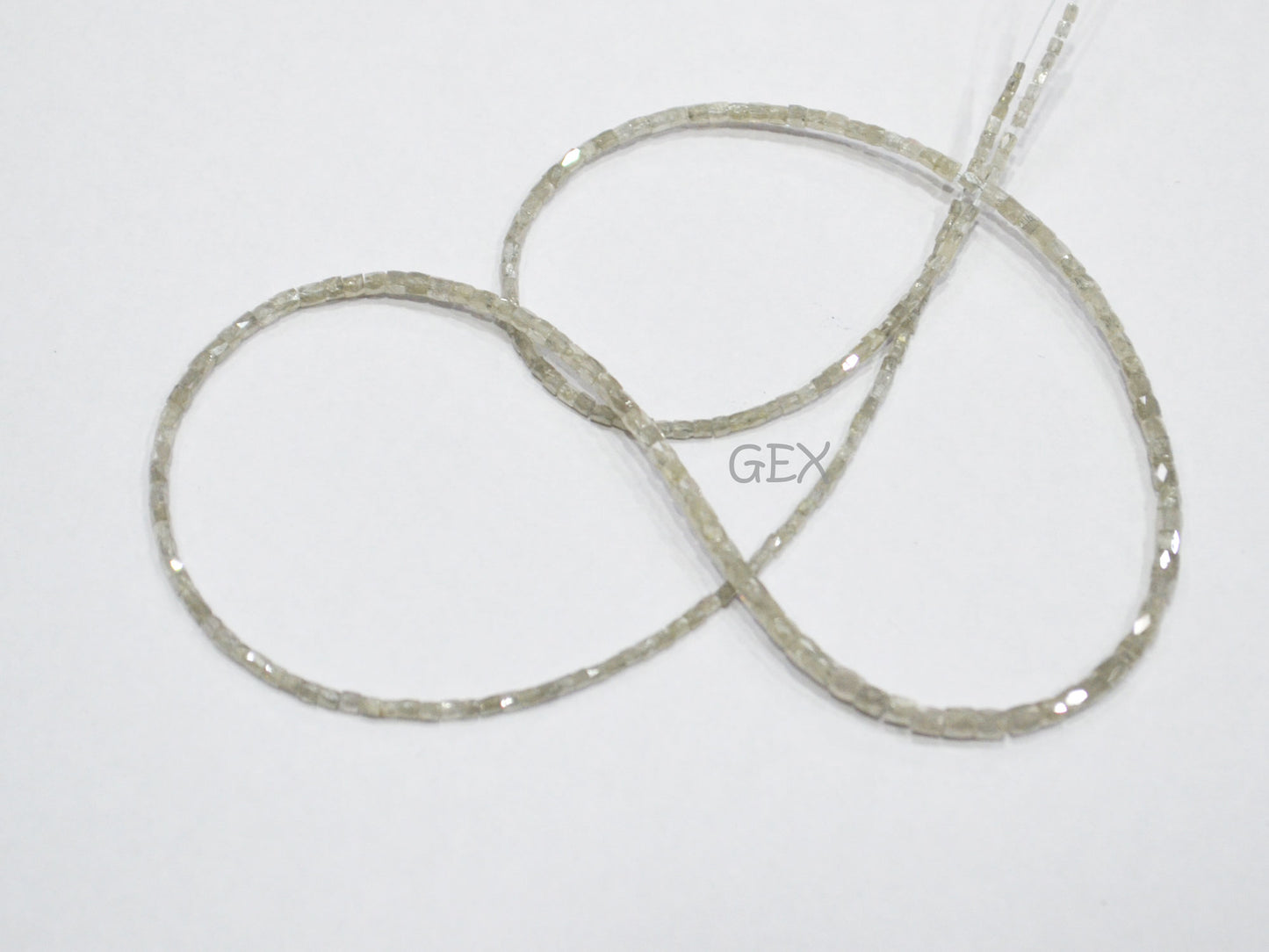 White Diamond Fancy Snake Finish Box Shape Beads , White Diamond Box Shape Faceted Beads , 1.25x1.50 - 1.50x2 mm 15 Inches , DD-003