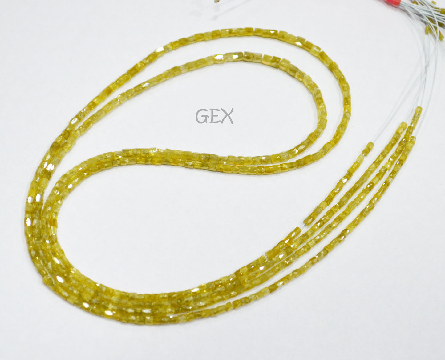 Dark Yellow Diamond Fancy Snake Finish Box Shape Beads , Dark Yellow Diamond Box Shape Faceted Beads , 1.25x1.50 mm 15 Inches , DD-004