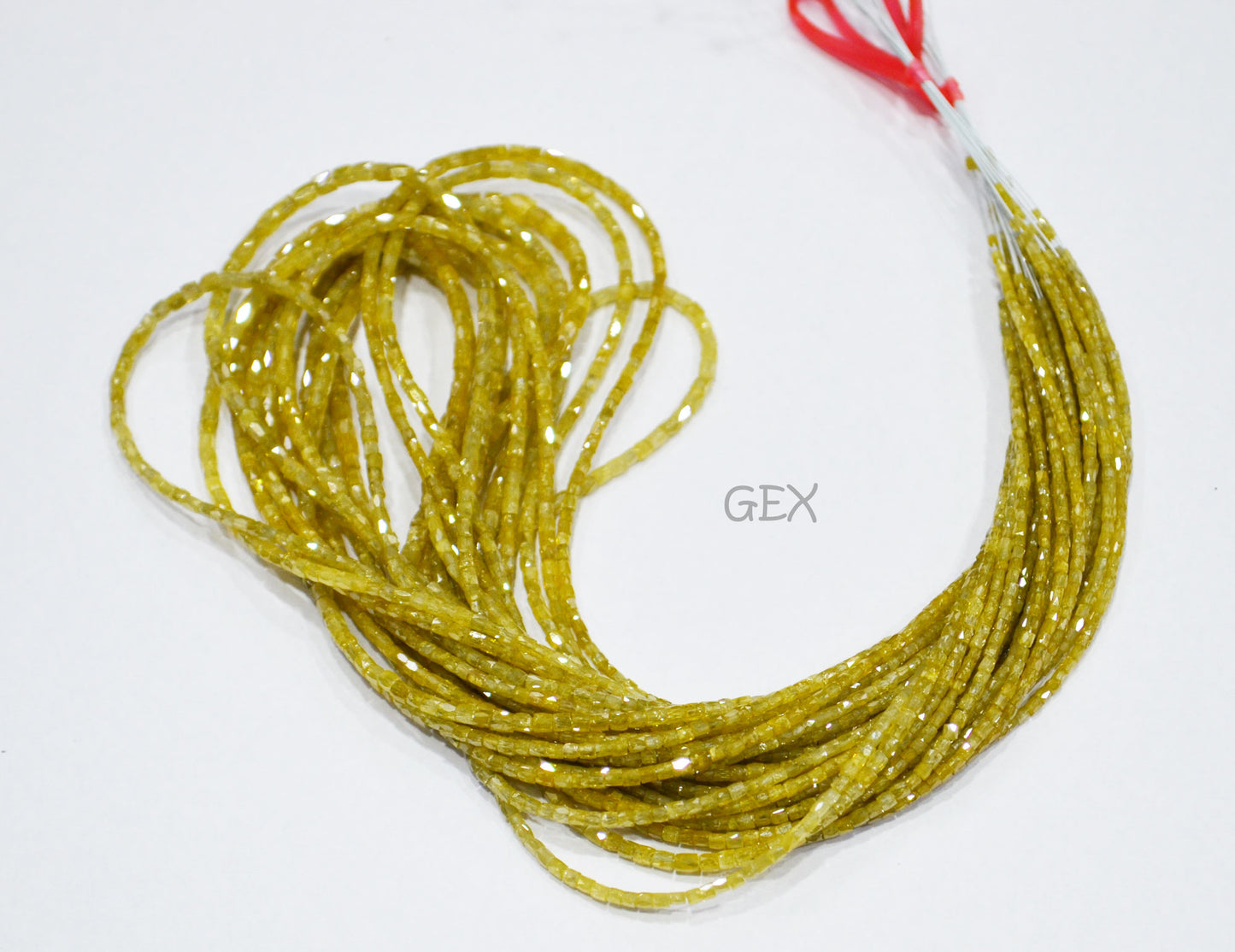 Dark Yellow Diamond Fancy Snake Finish Box Shape Beads , Dark Yellow Diamond Box Shape Faceted Beads , 1.25x1.50 mm 15 Inches , DD-004