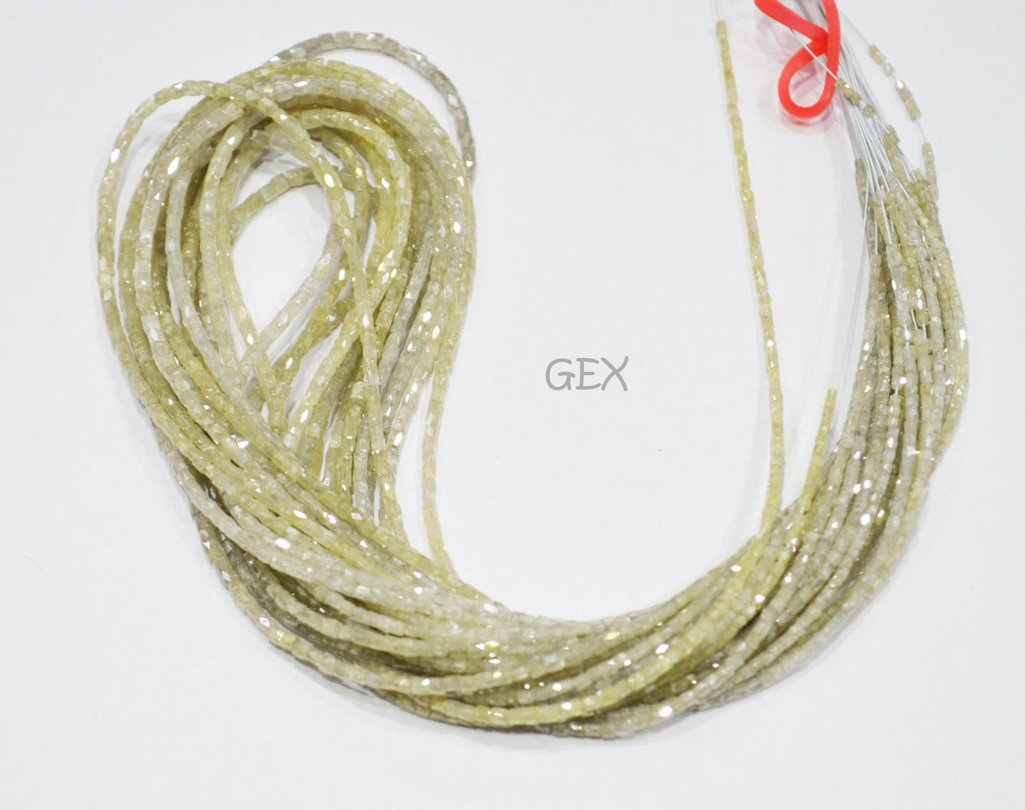 Cream White Diamond Fancy Snake Finish Box Shape Beads , Cream White Diamond Box Shape Faceted Beads , 1.25x1.50 mm 15 Inches , DD-005