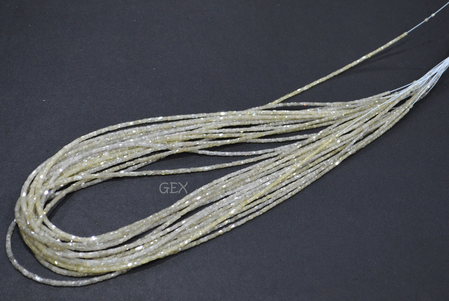 Cream White Diamond Fancy Snake Finish Box Shape Beads , Cream White Diamond Box Shape Faceted Beads , 1.25x1.50 mm 15 Inches , DD-005