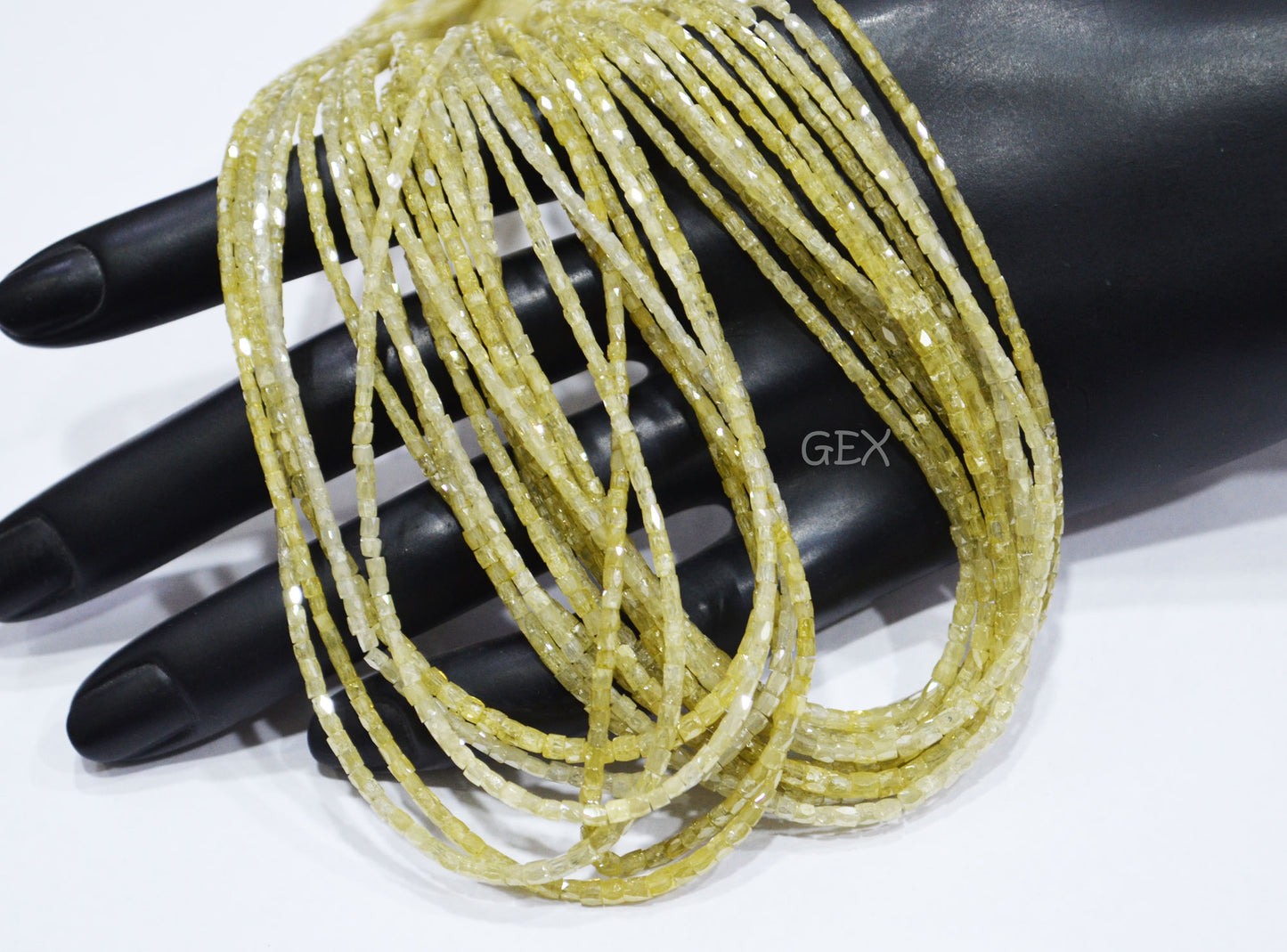 Yellow Diamond Fancy Snake Finish Box Shape Beads , Yellow Diamond Box Shape Faceted Beads , 1.25x1.50 mm 15 Inches , DD-007