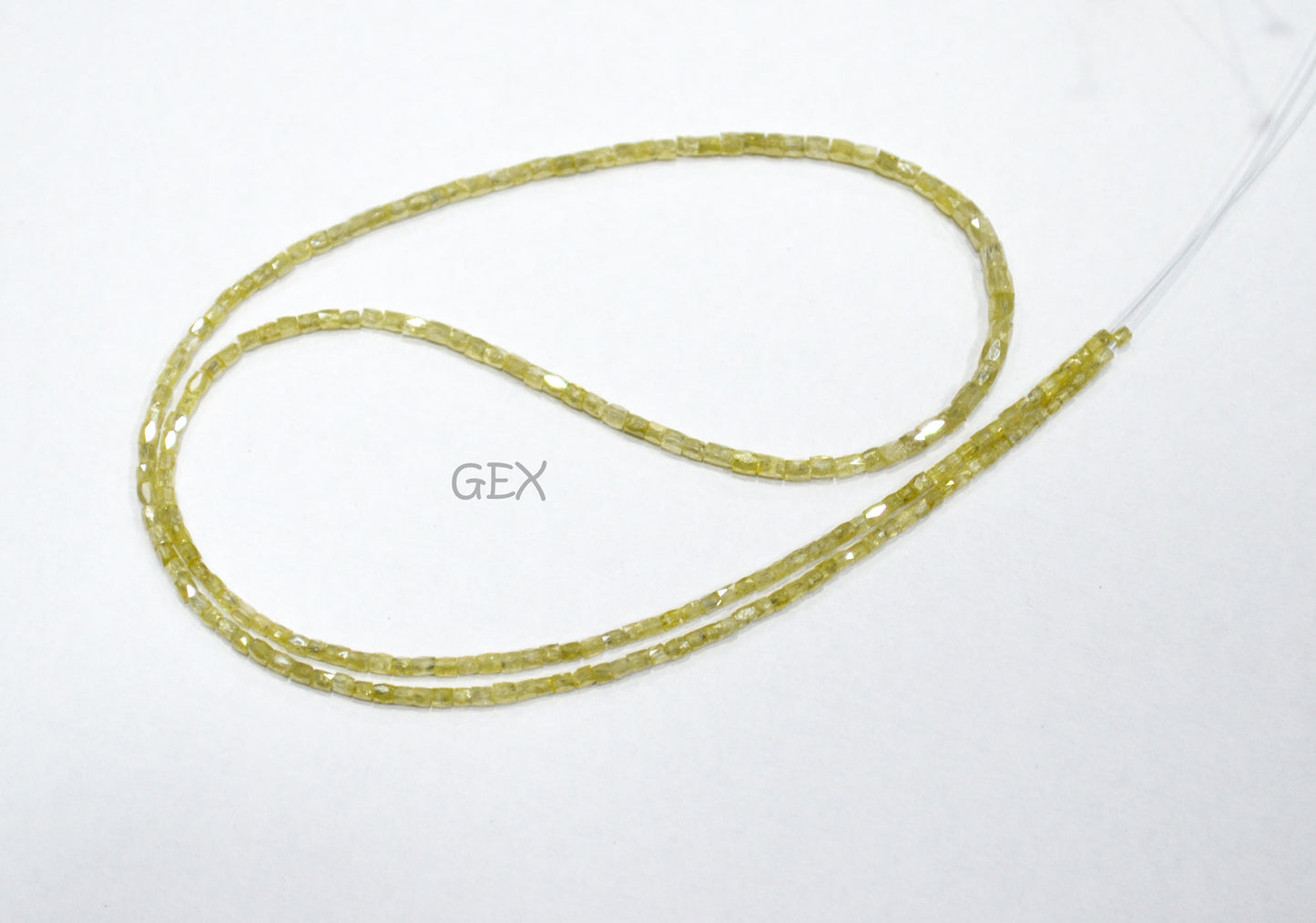 Yellow Diamond Fancy Snake Finish Box Shape Beads , Yellow Diamond Box Shape Faceted Beads , 1.25x1.50 mm 15 Inches , DD-007
