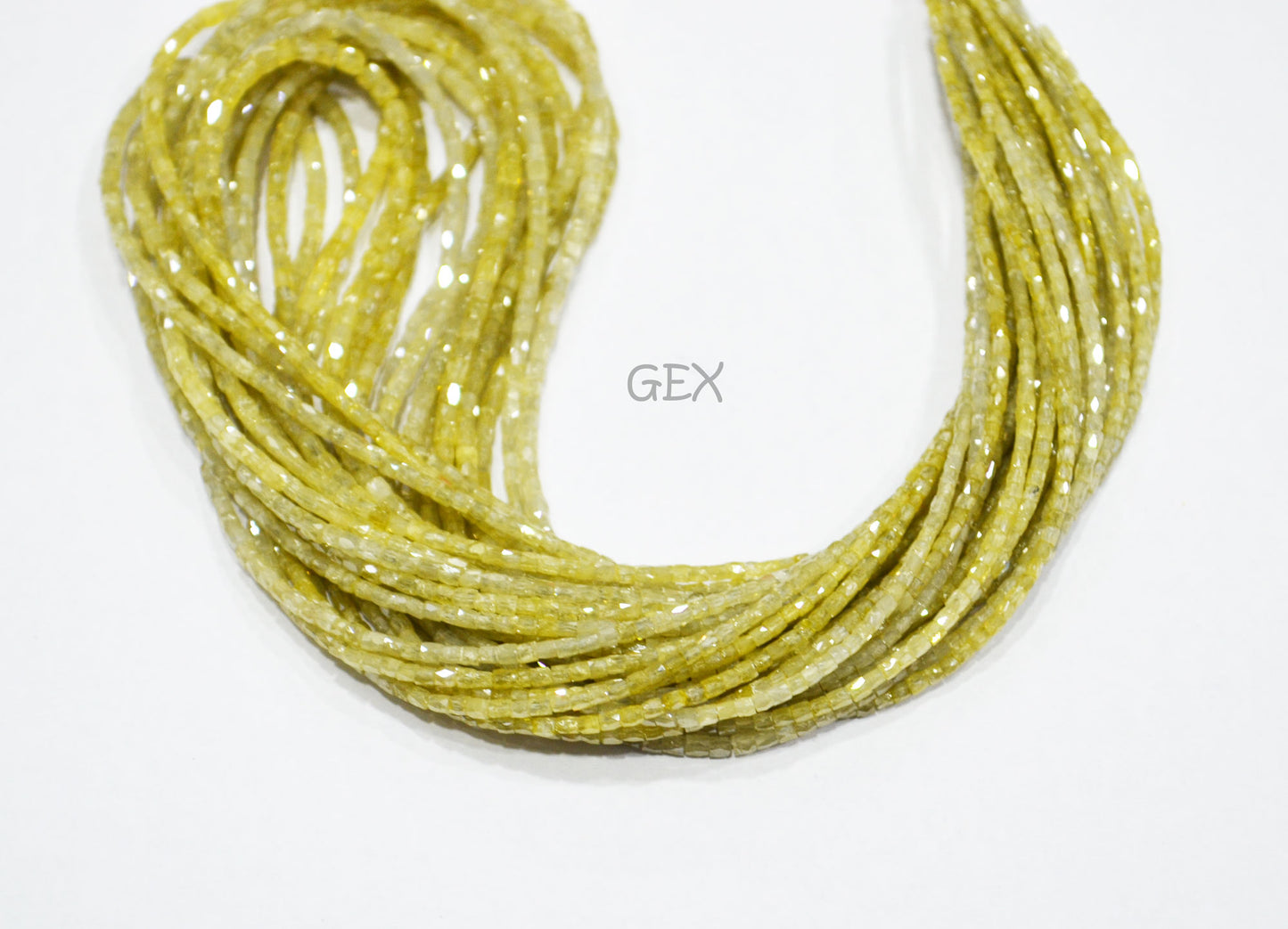 Yellow Diamond Fancy Snake Finish Box Shape Beads , Yellow Diamond Box Shape Faceted Beads , 1.25x1.50 mm 15 Inches , DD-007
