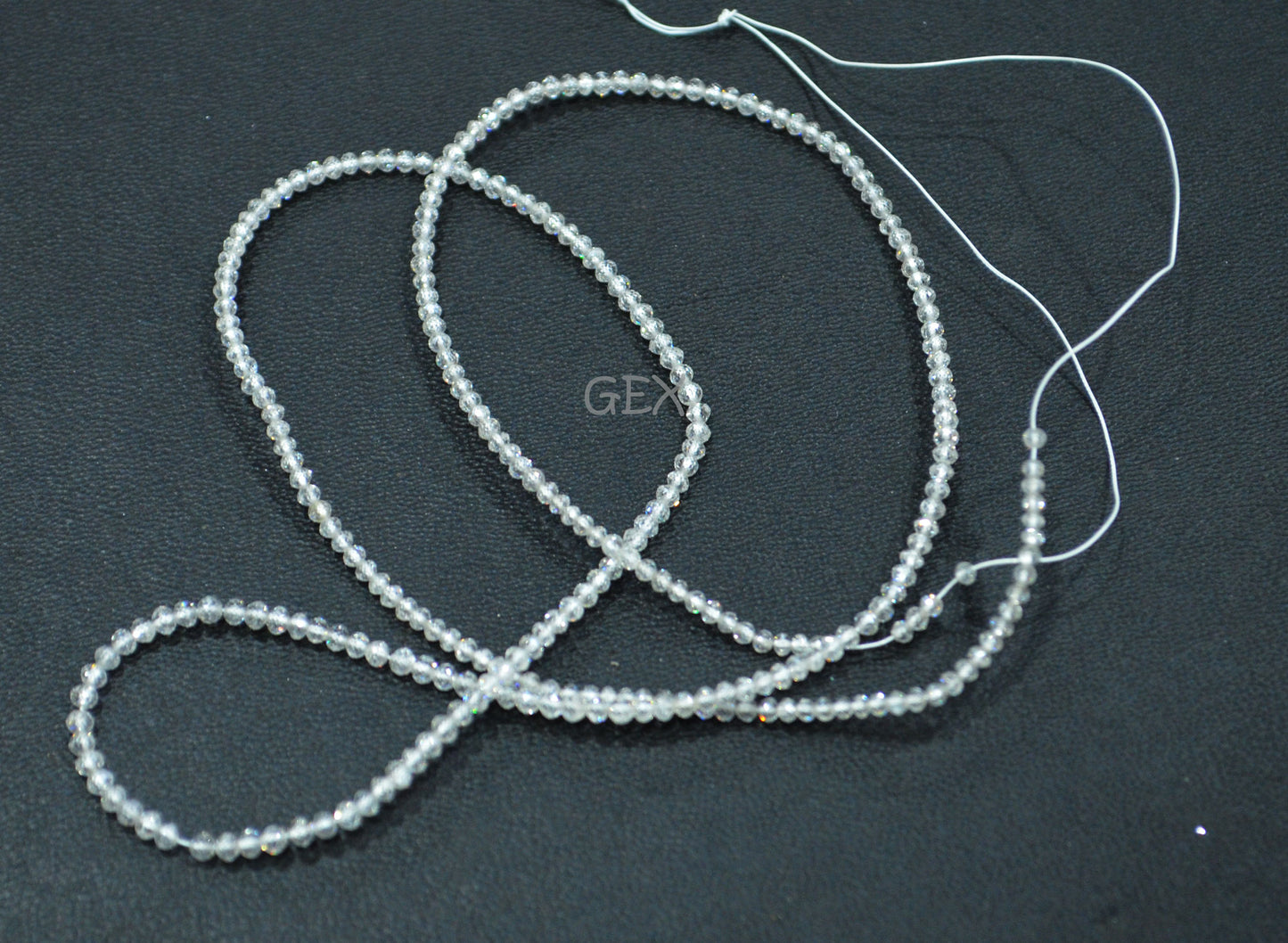 Natural White Diamond Faceted Round Shape Beads , White Diamond Faceted Beads , 16 Inches , 1.50 - 1.90 mm , DD-008