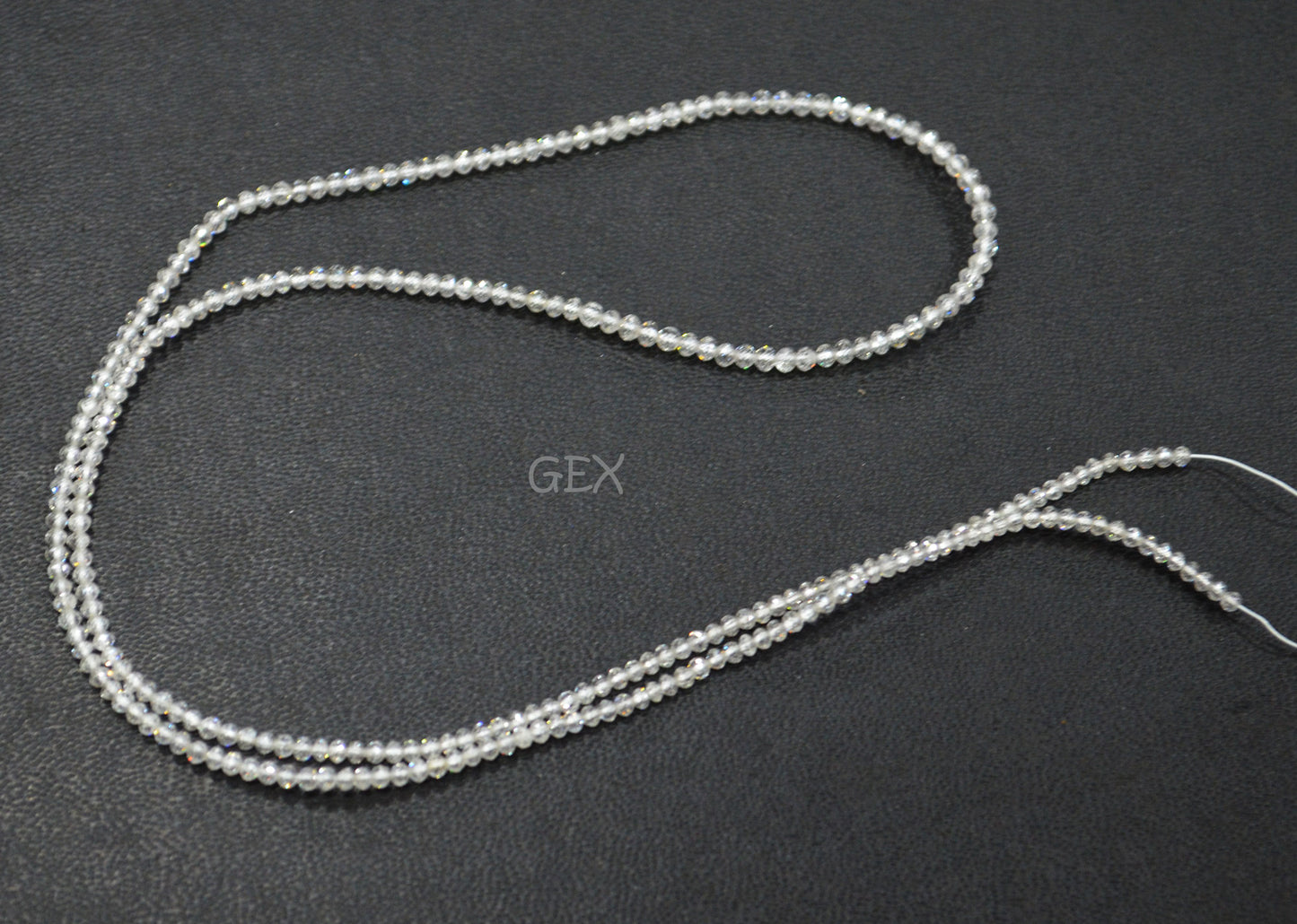 Natural White Diamond Faceted Round Shape Beads , White Diamond Faceted Beads , 16 Inches , 1.50 - 1.90 mm , DD-008