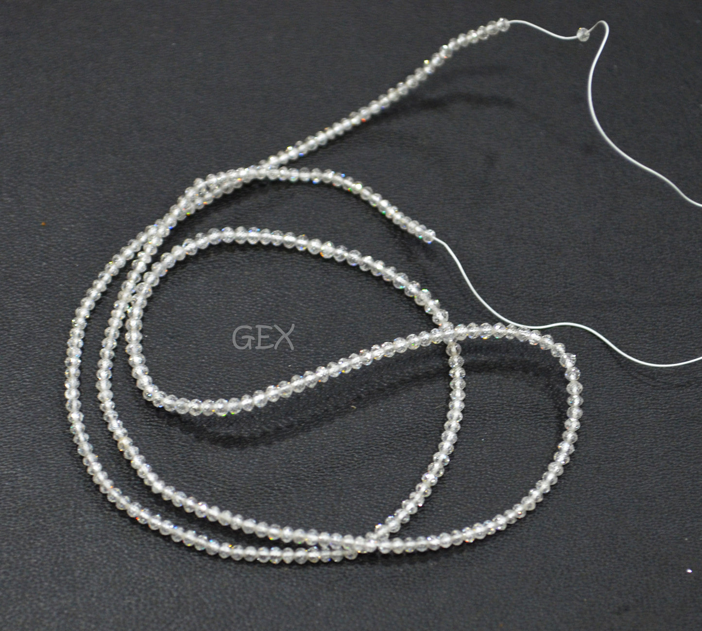 Natural White Diamond Faceted Round Shape Beads , White Diamond Faceted Beads , 16 Inches , 1.50 - 1.90 mm , DD-008
