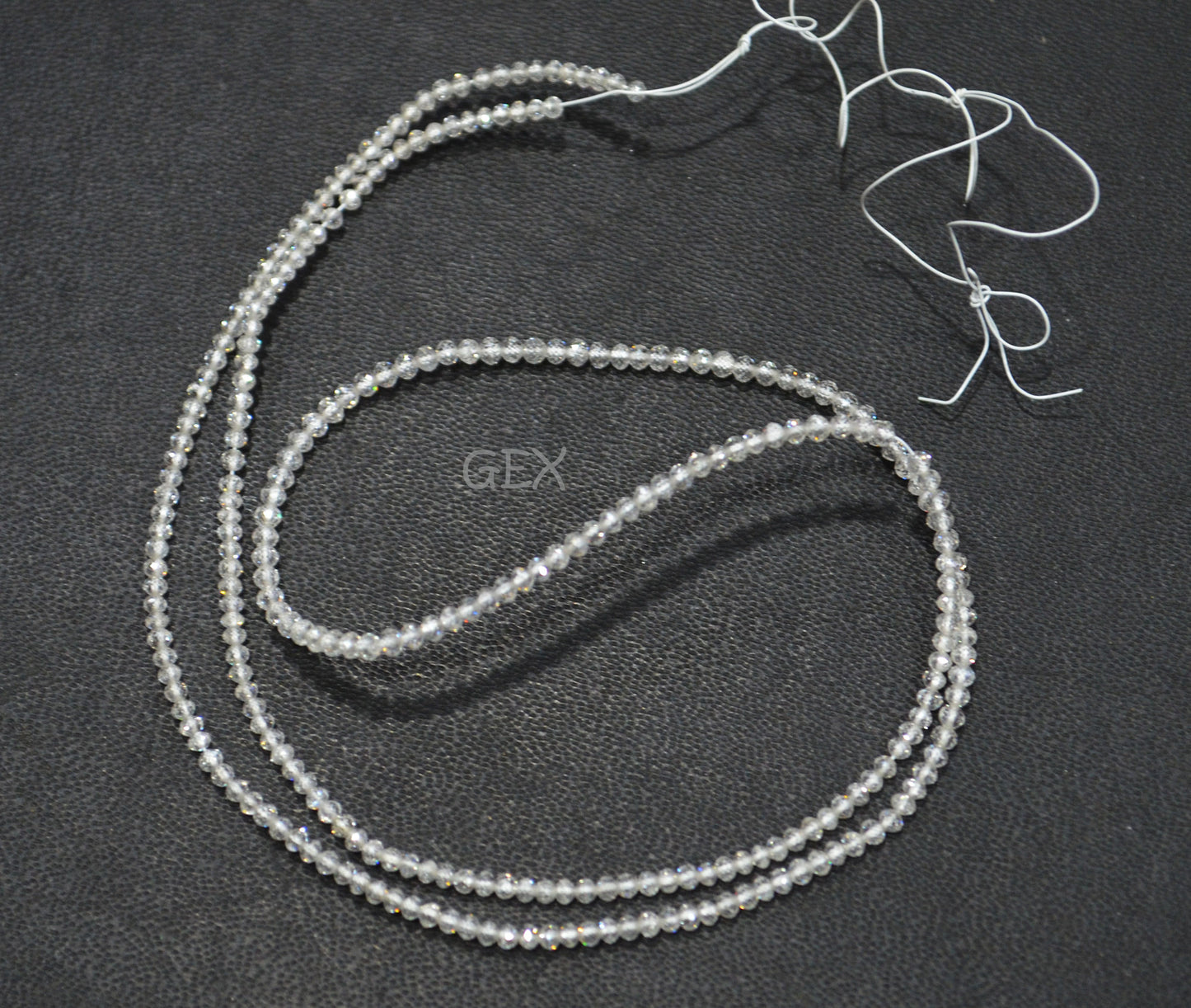 Natural White Diamond Faceted Round Shape Beads , White Diamond Faceted Beads , 16 Inches , 1.50 - 1.90 mm , DD-008
