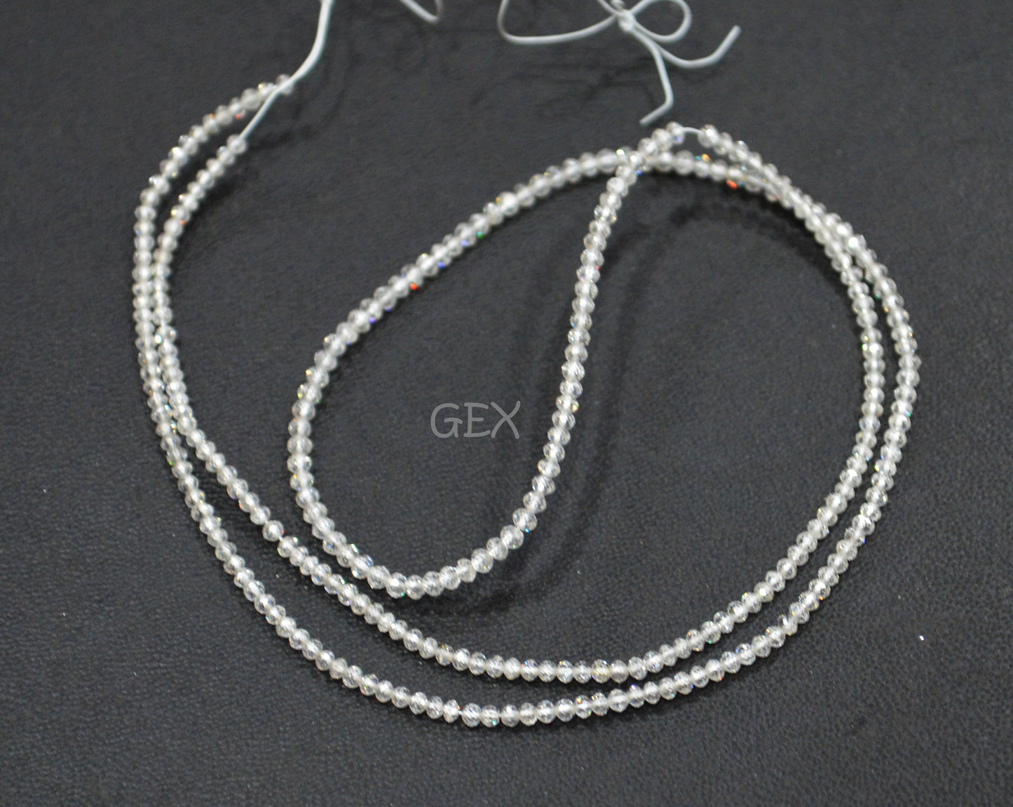 Natural White Diamond Faceted Round Shape Beads , White Diamond Faceted Beads , 16 Inches , 1.50 - 1.90 mm , DD-008