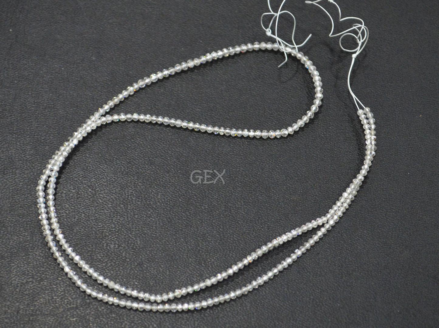 Natural White Diamond Faceted Round Shape Beads , White Diamond Faceted Beads , 16 Inches , 1.50 - 1.90 mm , DD-008