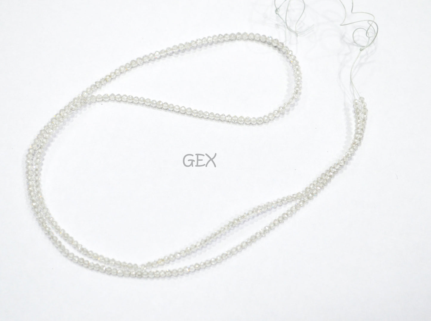 Natural White Diamond Faceted Round Shape Beads , White Diamond Faceted Beads , 16 Inches , 1.50 - 1.90 mm , DD-008