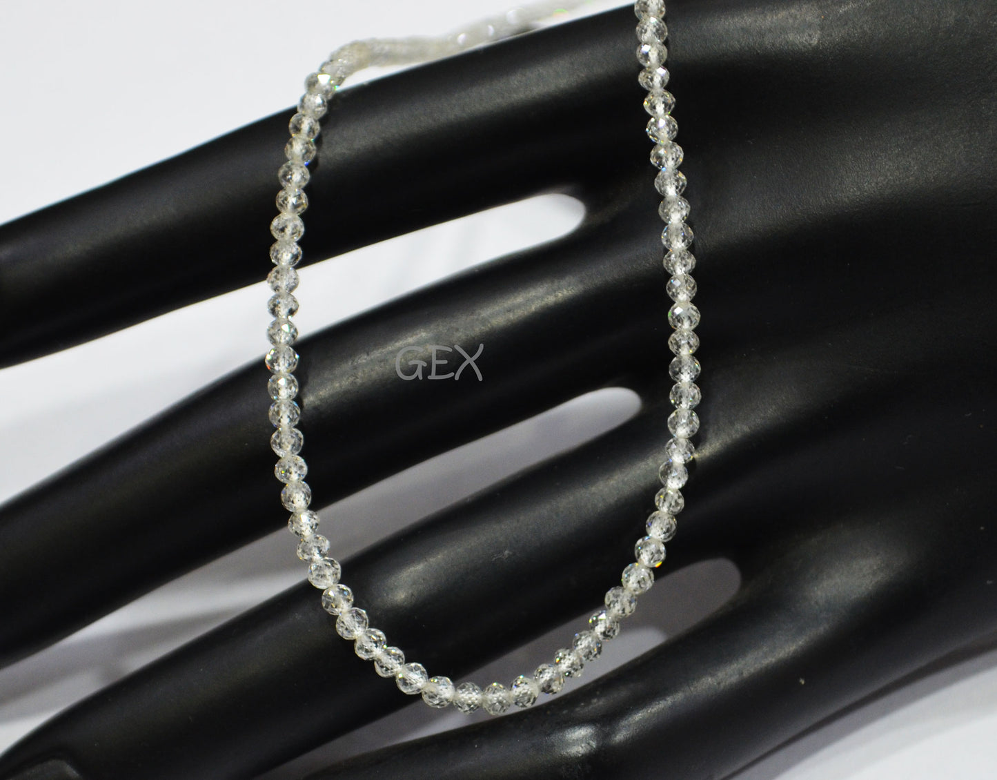 Natural White Diamond Faceted Round Shape Beads , White Diamond Faceted Beads , 17 Inches , 1.90 - 2.60 mm , DD-009