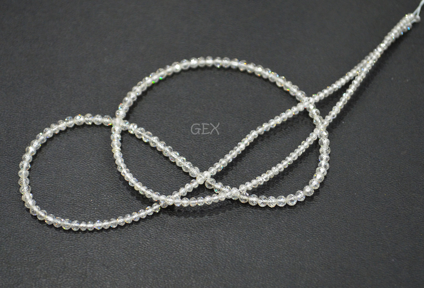 Natural White Diamond Faceted Round Shape Beads , White Diamond Faceted Beads , 17 Inches , 1.90 - 2.60 mm , DD-009