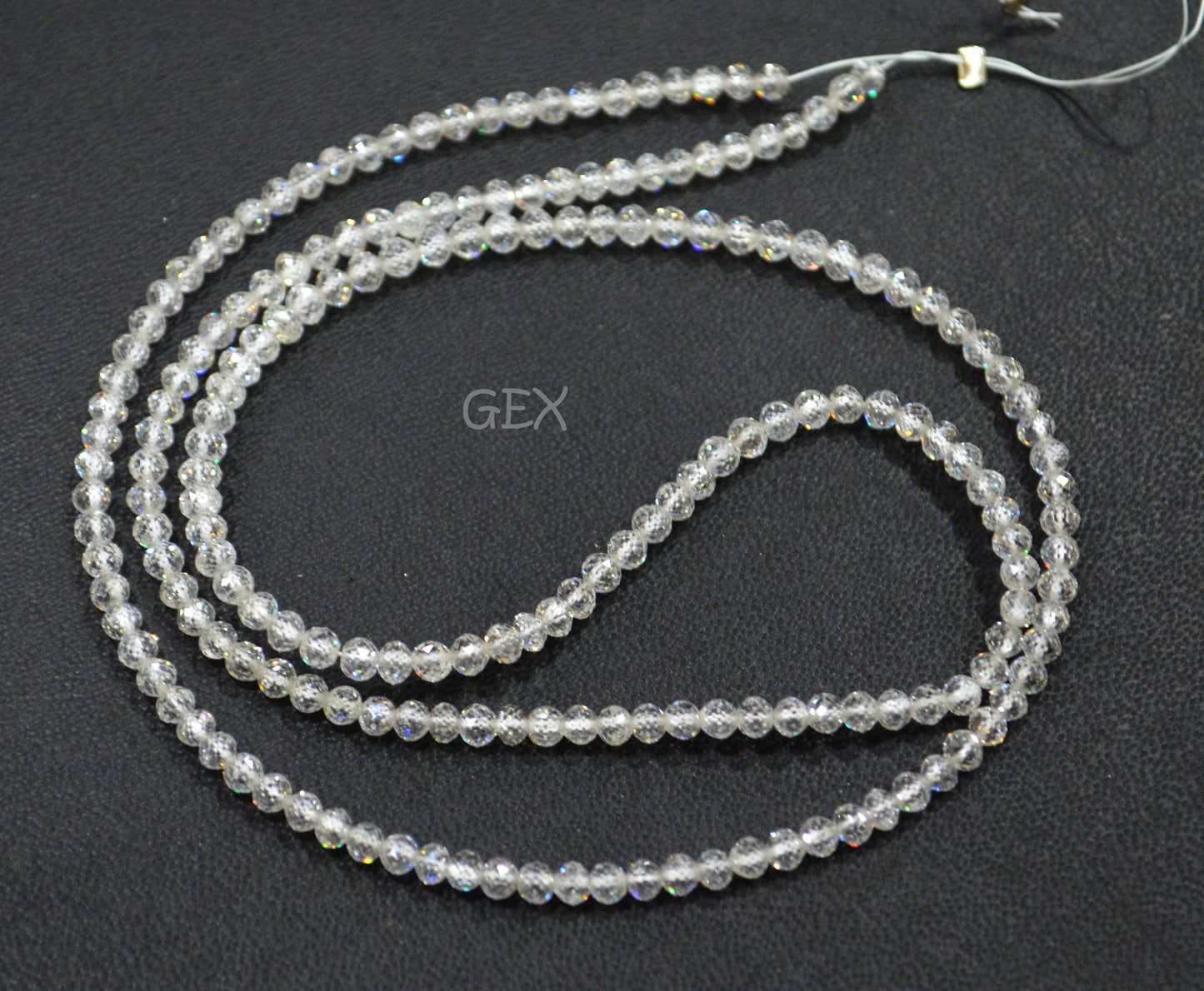 Natural White Diamond Faceted Round Shape Beads , White Diamond Faceted Beads , 17 Inches , 2.30 - 2.70 mm , DD-010
