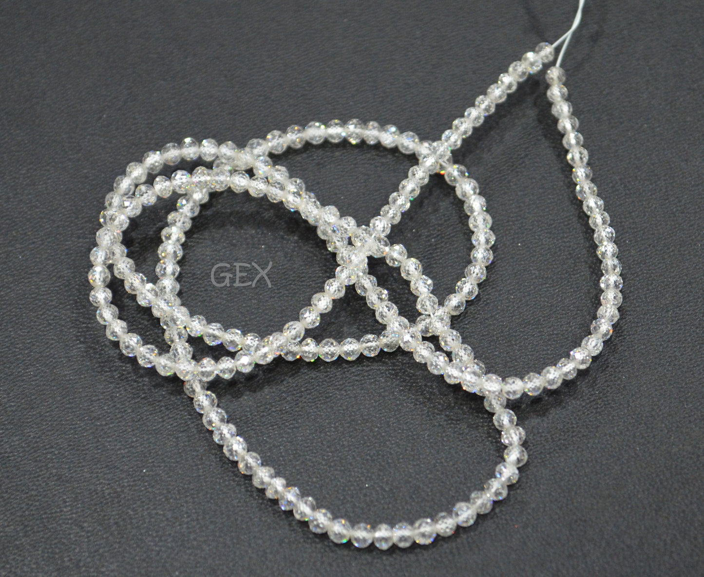 Natural White Diamond Faceted Round Shape Beads , White Diamond Faceted Beads , 17 Inches , 2.30 - 2.70 mm , DD-010
