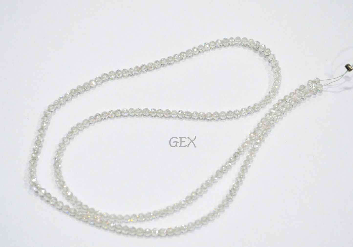 Natural White Diamond Faceted Round Shape Beads , White Diamond Faceted Beads , 17 Inches , 2.30 - 2.70 mm , DD-010