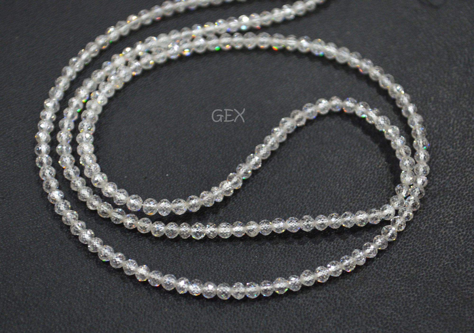 Natural White Diamond Faceted Round Shape Beads , White Diamond Faceted Beads , 17 Inches , 2.30 - 2.70 mm , DD-010