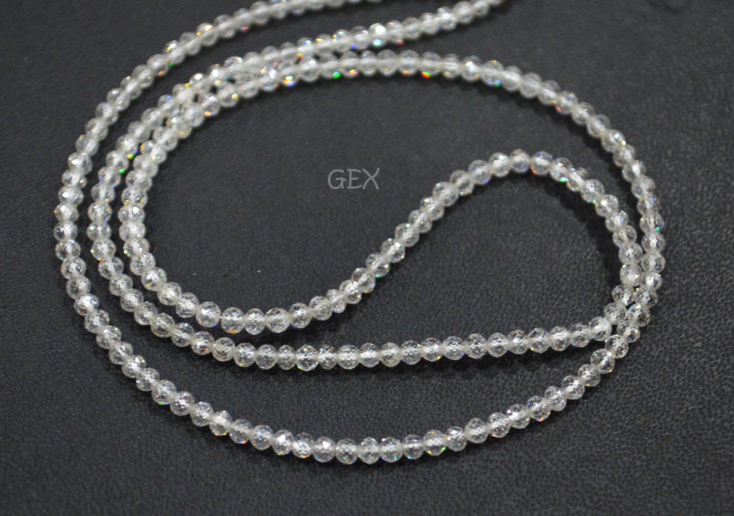 Natural White Diamond Faceted Round Shape Beads , White Diamond Faceted Beads , 17 Inches , 2.30 - 2.70 mm , DD-010