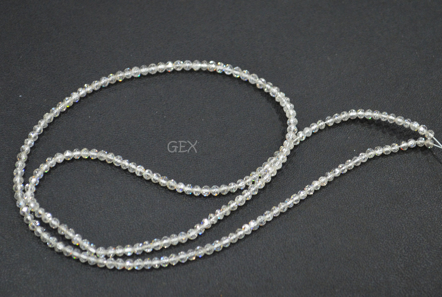 Natural White Diamond Faceted Round Shape Beads , White Diamond Faceted Beads , 17 Inches , 2.30 - 2.70 mm , DD-010