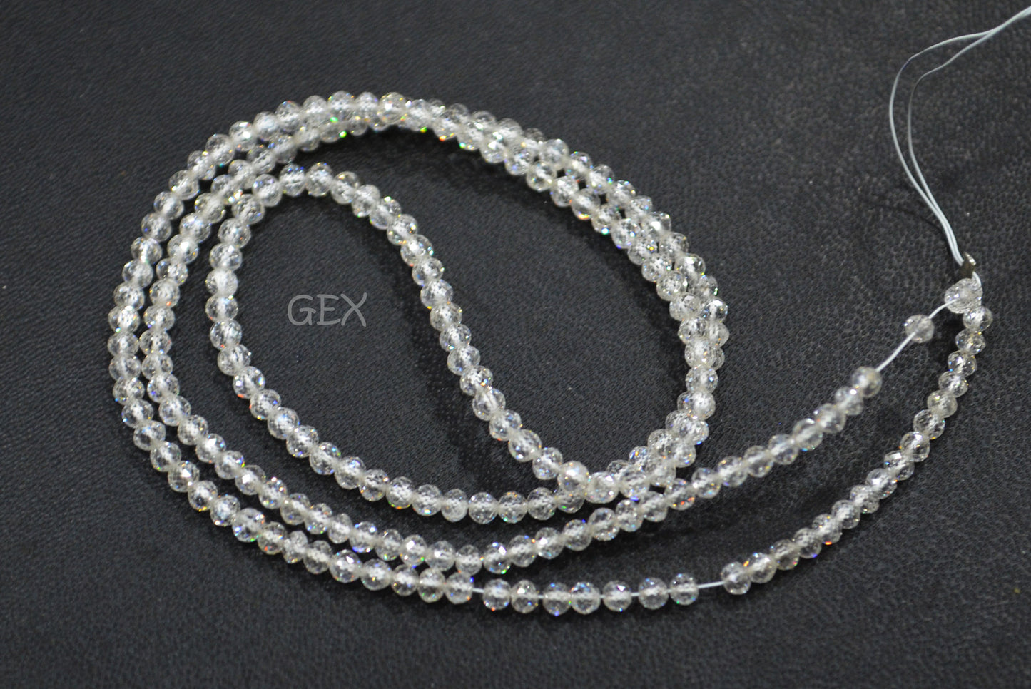 Natural White Diamond Faceted Round Shape Beads , White Diamond Faceted Beads , 17 Inches , 2.40 - 2.80 mm , DD-011